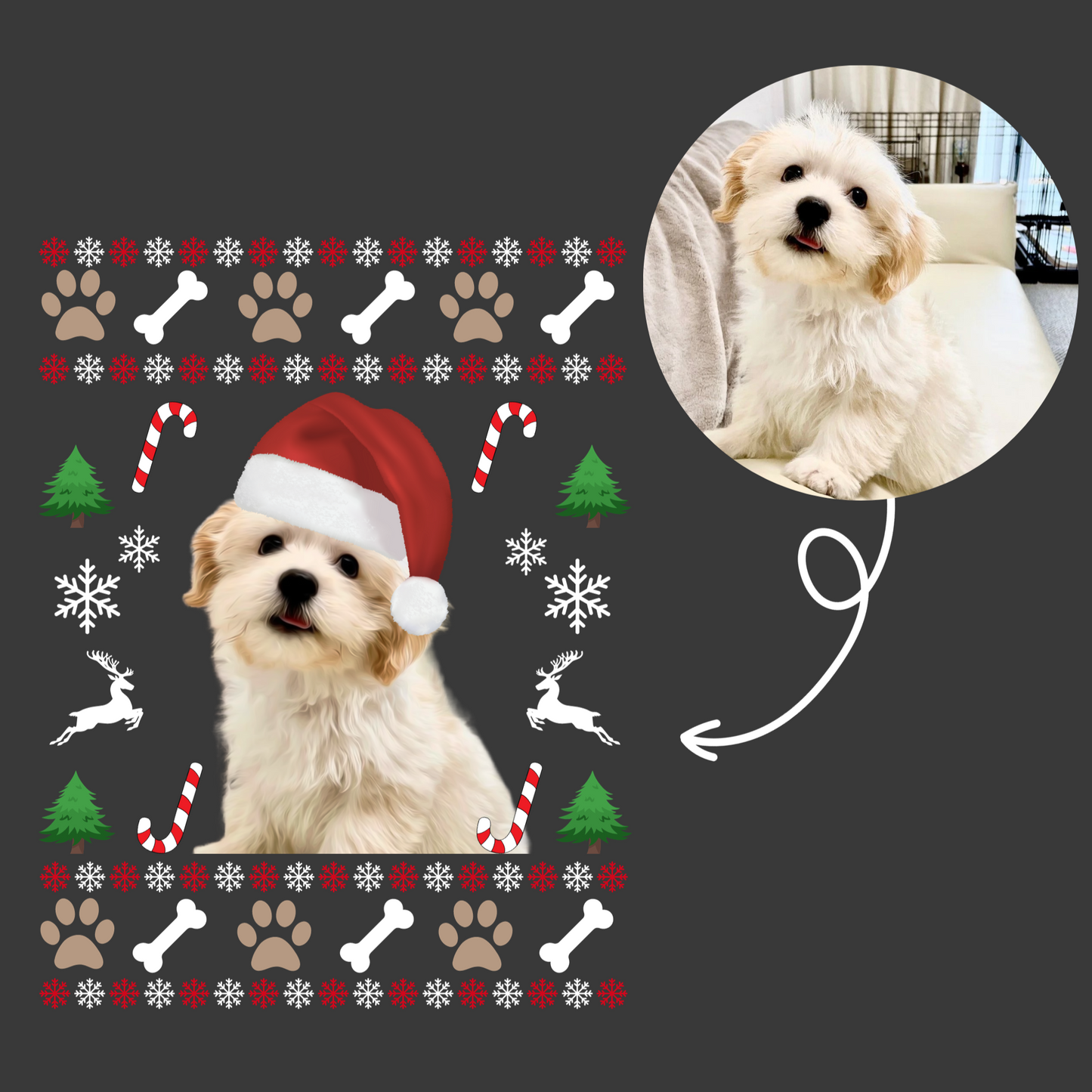 【クリスマス限定商品】【写真入れ】うちの子 オリジナル クリスマス プレゼント ペット猫 犬 写真カスタマイズ.