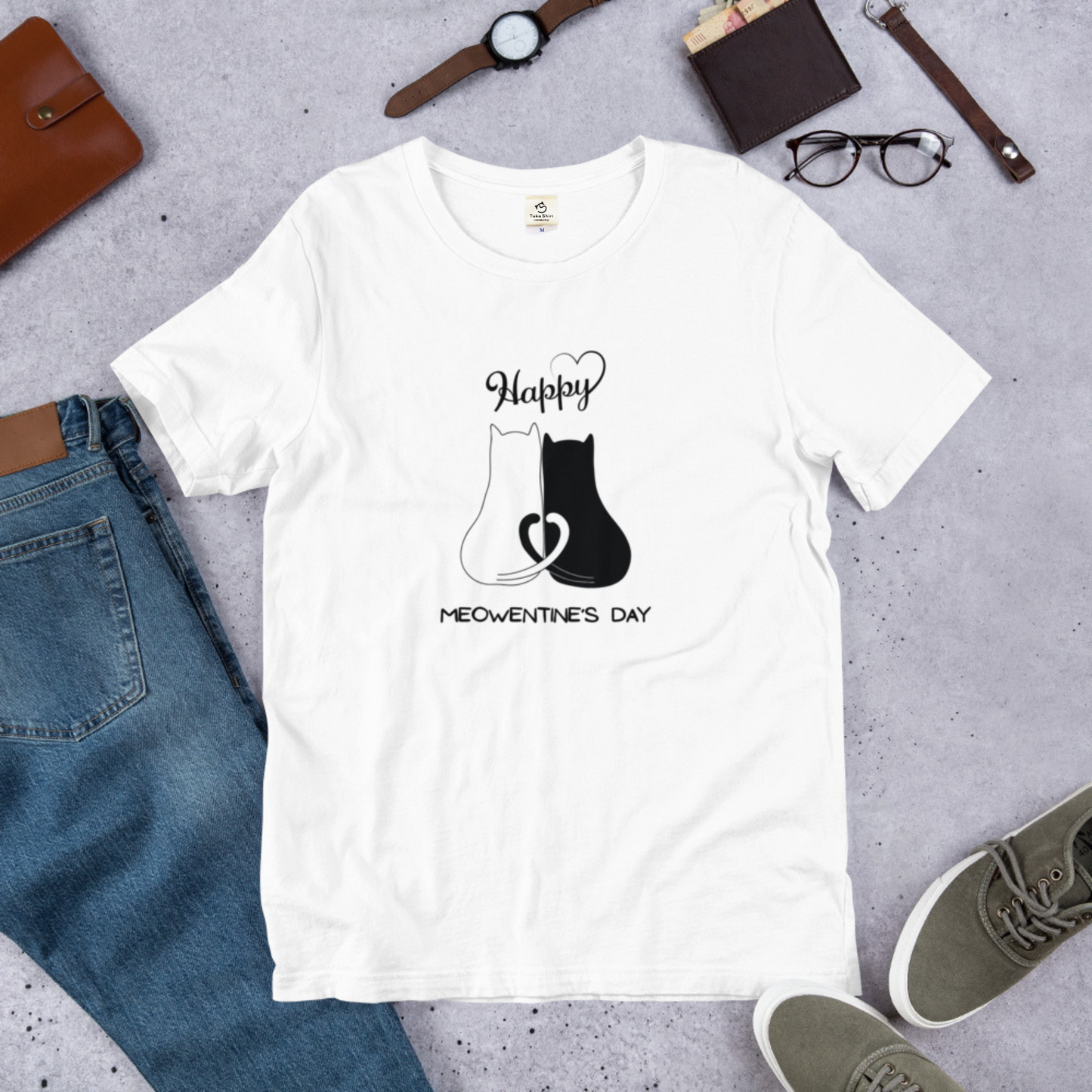 【バレンタイン限定】猫tシャツ ねこ 猫イラスト|アダルト&キッズサイズ.