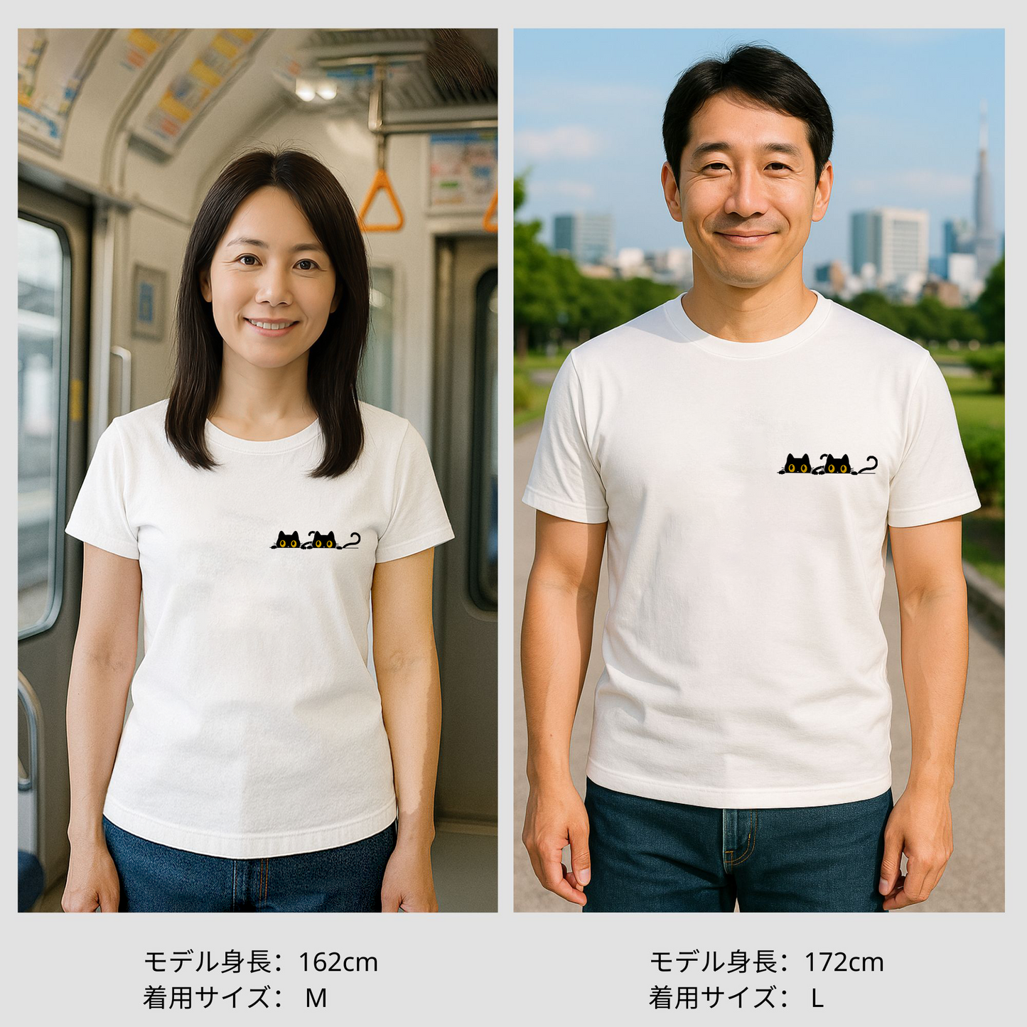 猫tシャツ ねこ 猫イラスト にゃんポイント|アダルト&キッズサイズ