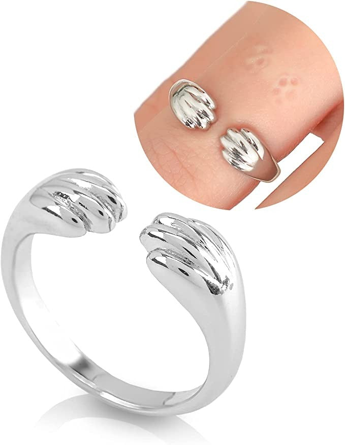 猫 指輪 肉球 跡が残る フリーサイズ リング 調節可能 (割引クーポン対象外).