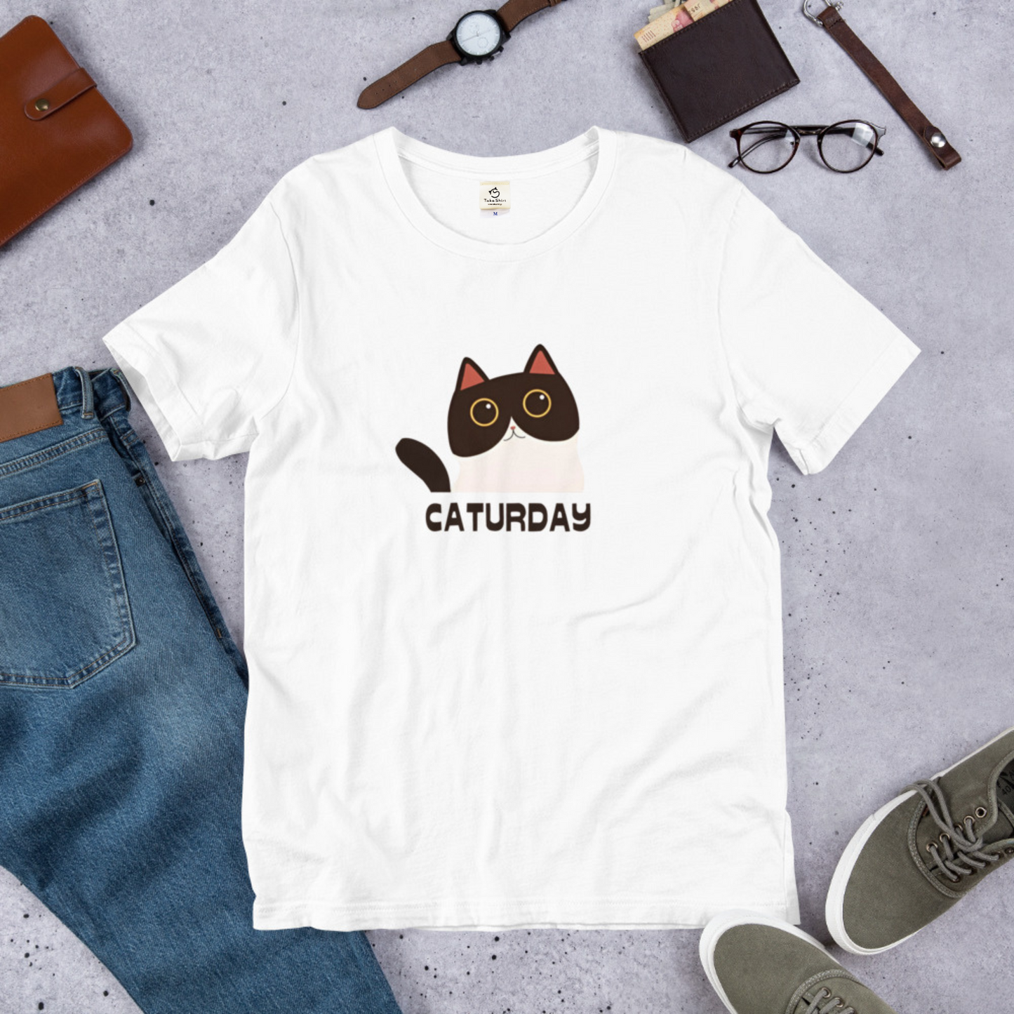 猫tシャツ ねこ 猫イラスト Caturday |アダルト&キッズサイズ.