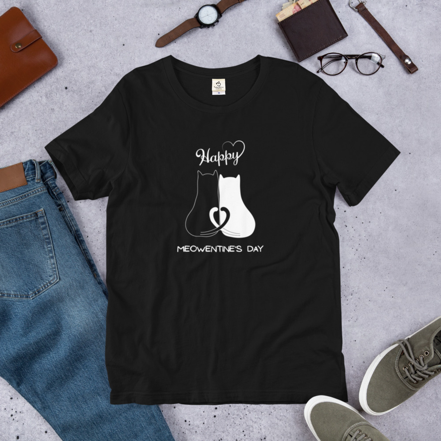 【バレンタイン限定】猫tシャツ ねこ 猫イラスト|アダルト&キッズサイズ.