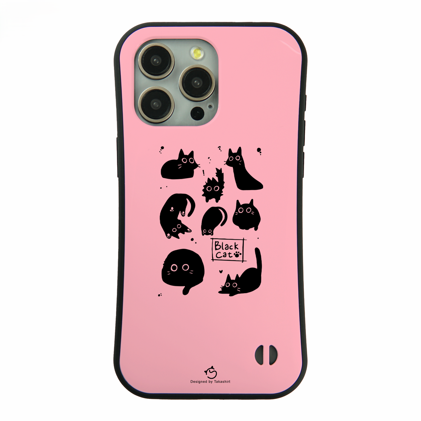 ケース ねこ 猫イラスト Black Cat 黒猫 スマホ ケース iPhone8, SE2, SE3 ~ ケース iPhone16シリーズ