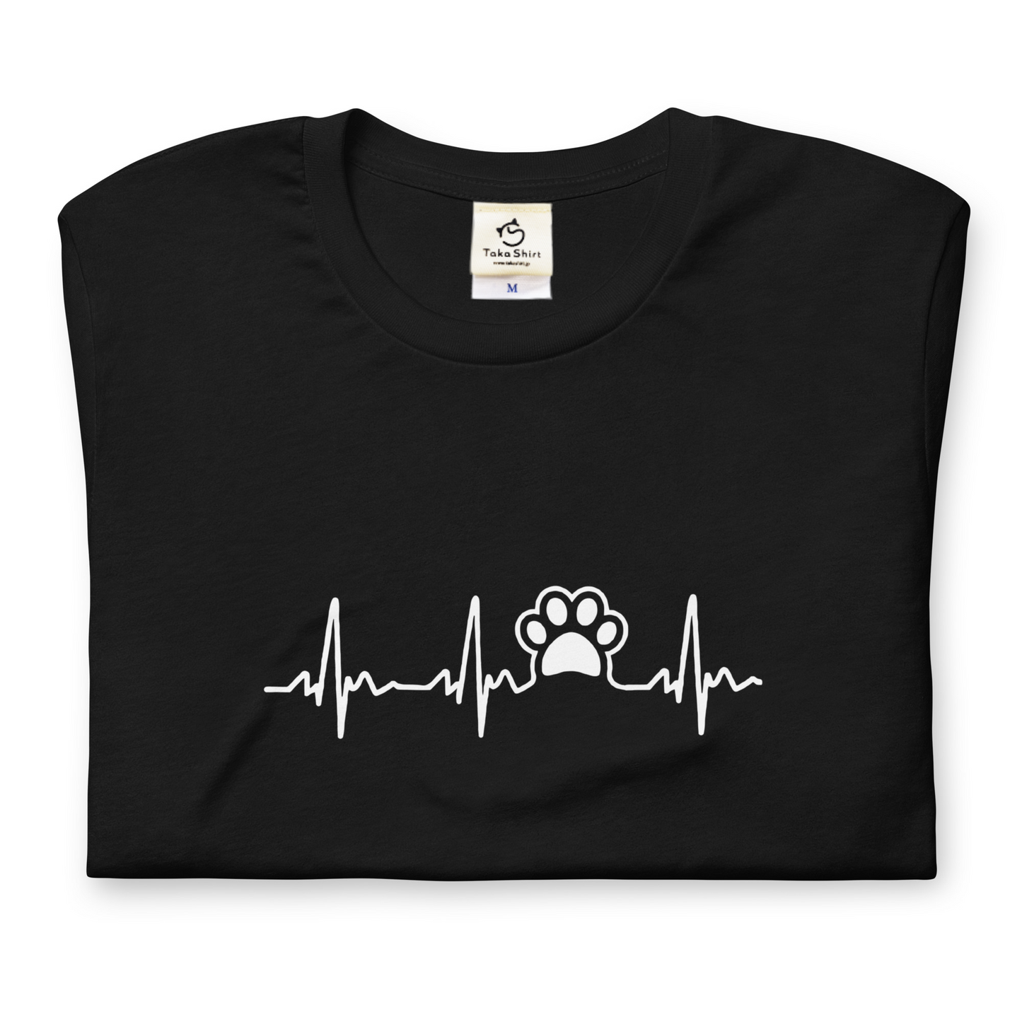 犬 tシャツ 犬イラスト ハートビート 心電図 |アダルト&キッズサイズ.