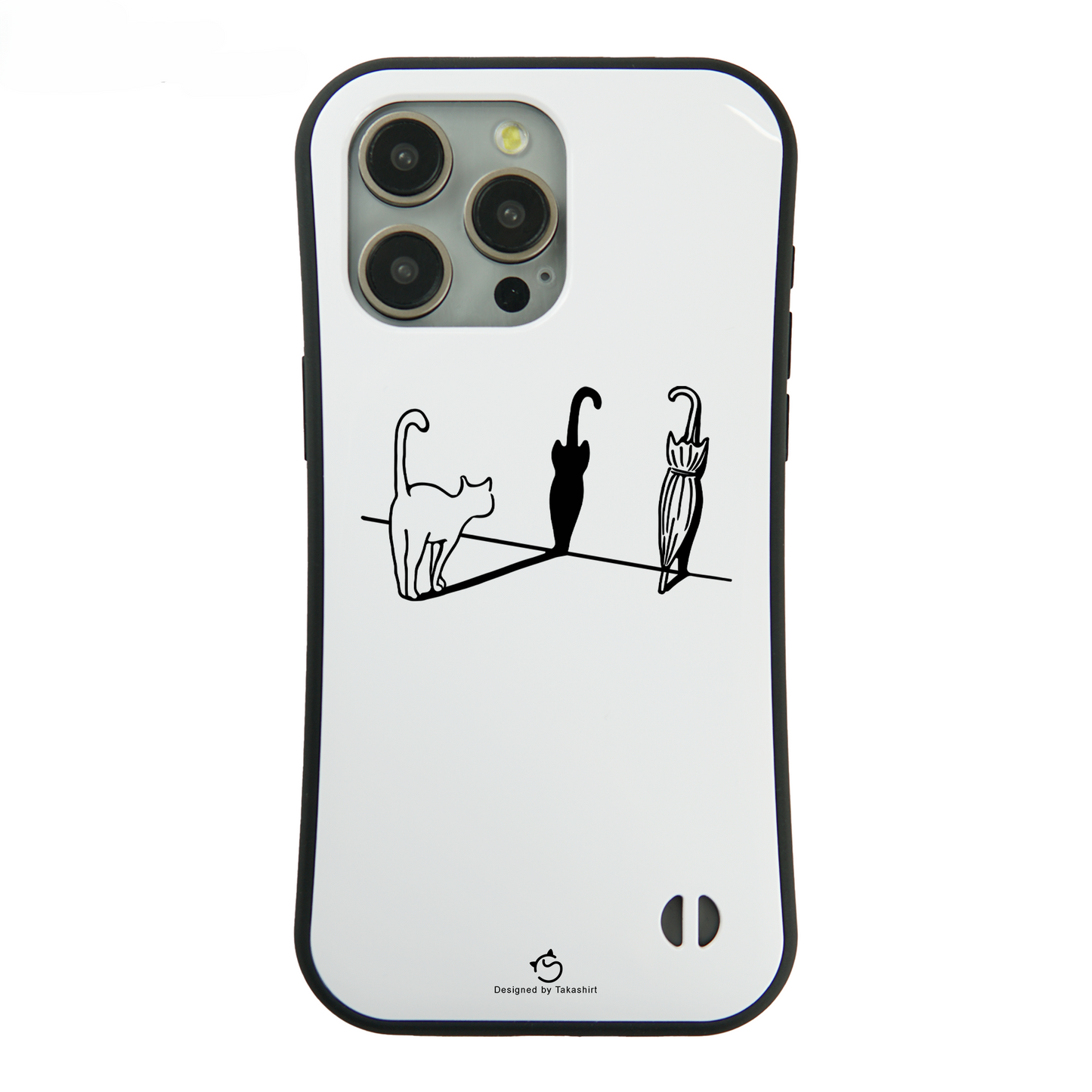 ケース ねこ 猫イラスト猫&傘 スマホ ケース iPhone8, SE2, SE3 ~ ケース iPhone16シリーズ