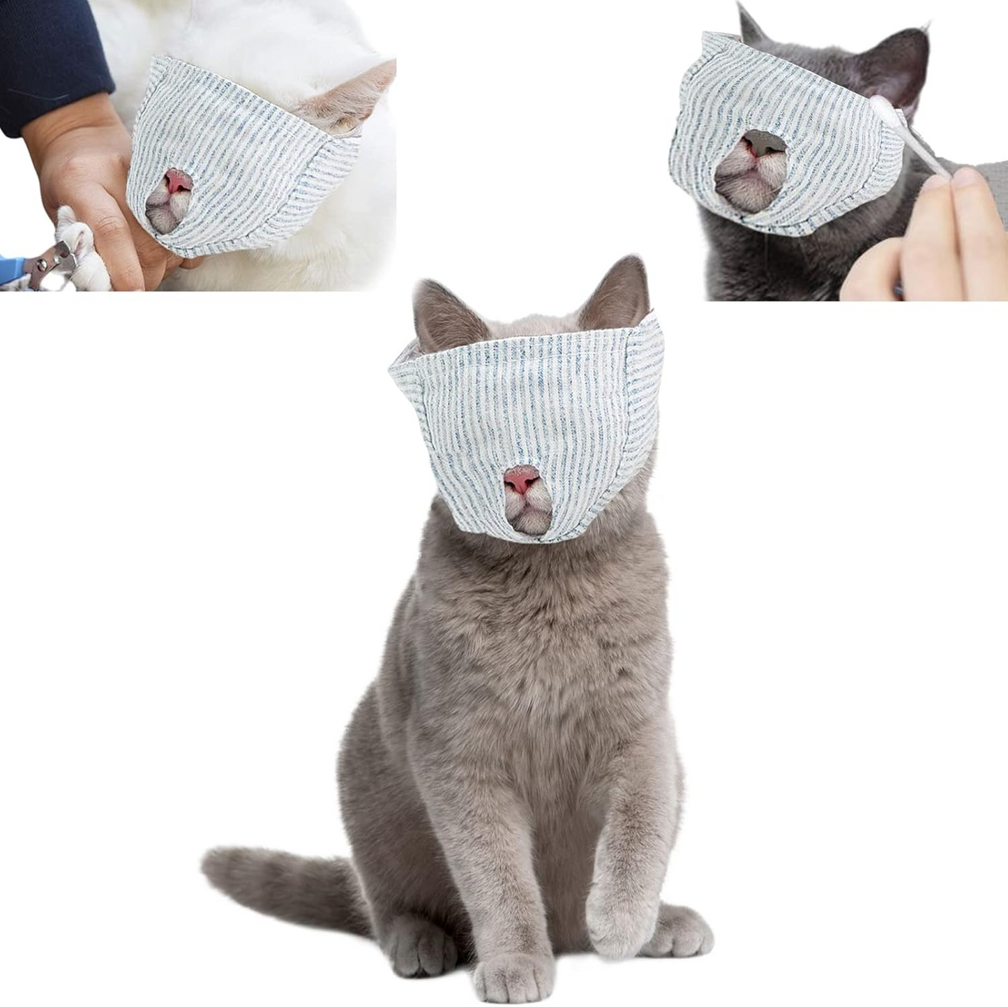 猫用マスク 爪切り 猫用 耳掃除 目隠し 洗える 噛みつき 防止 フェイスマスク グルーミング (割引クーポン対象外).