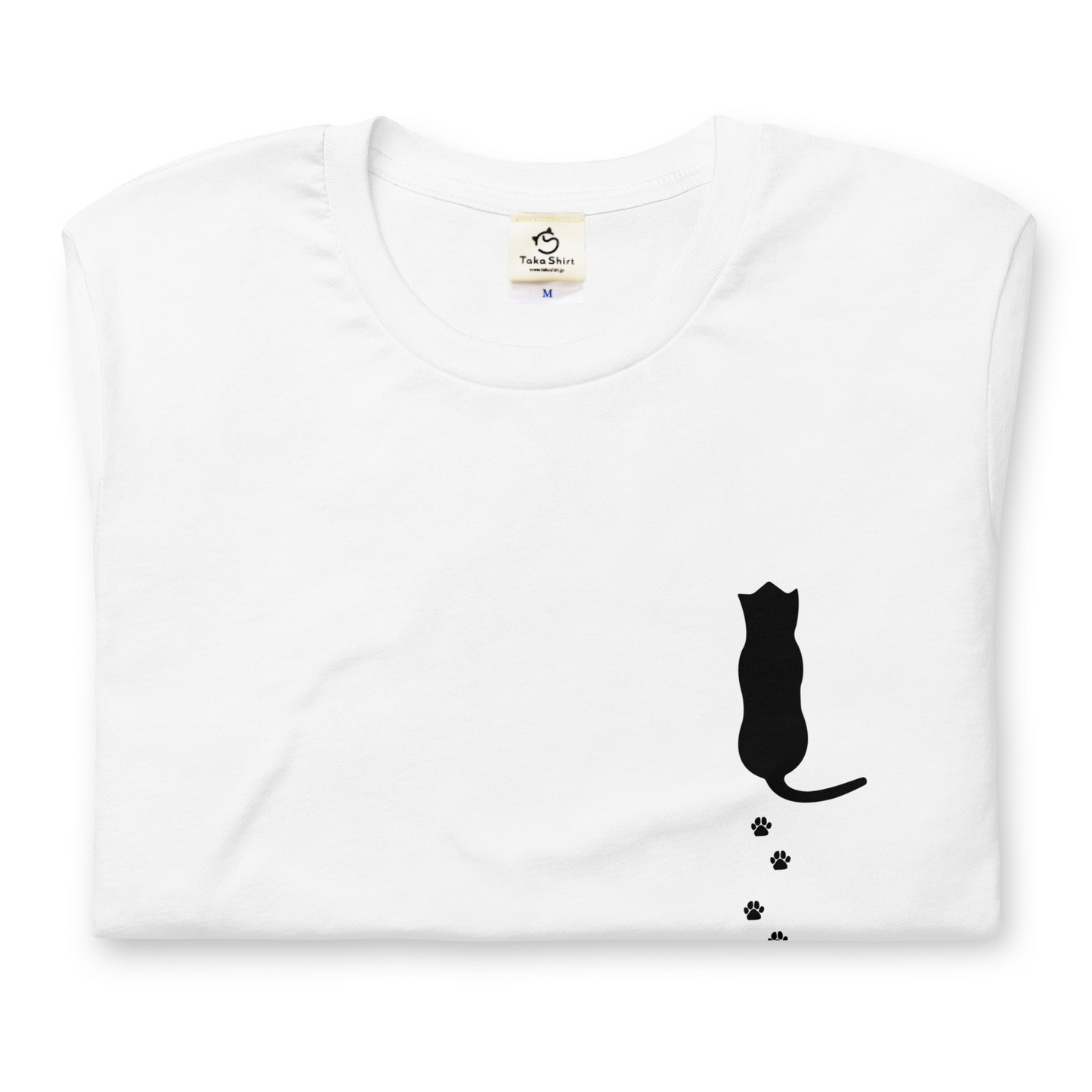 猫tシャツ ねこ 猫イラスト 猫の足跡|アダルト&キッズサイズ.