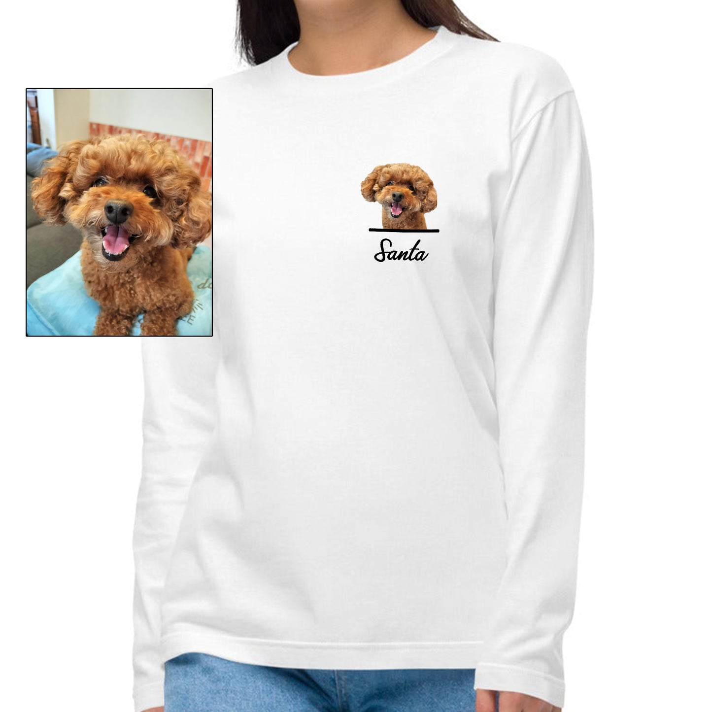【名入れ&写真入れ】うちの子 オリジナルTシャツ お誕生日 クリスマス 母の日プレゼント ペット猫 犬 名入れ Tシャツ 長袖Tシャツ トレーナ パーカー キッズサイズあり.