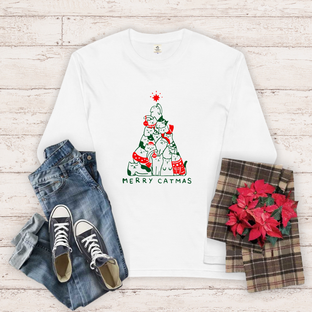 【クリスマス限定商品】猫 ロン t 猫 長袖 t シャツ ねこ 猫イラスト 猫クリスマス.