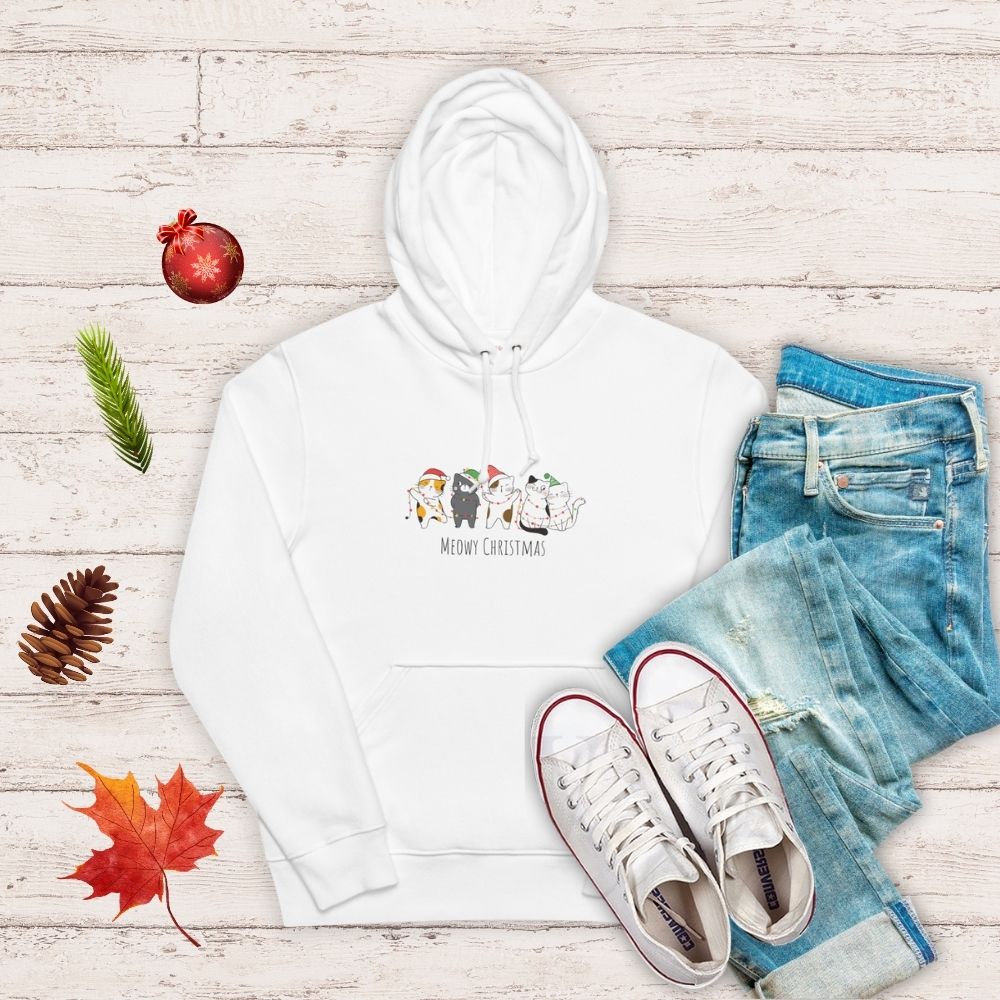 【クリスマス限定商品】猫 パーカー ねこ かわいい 猫イラスト 猫クリスマス.