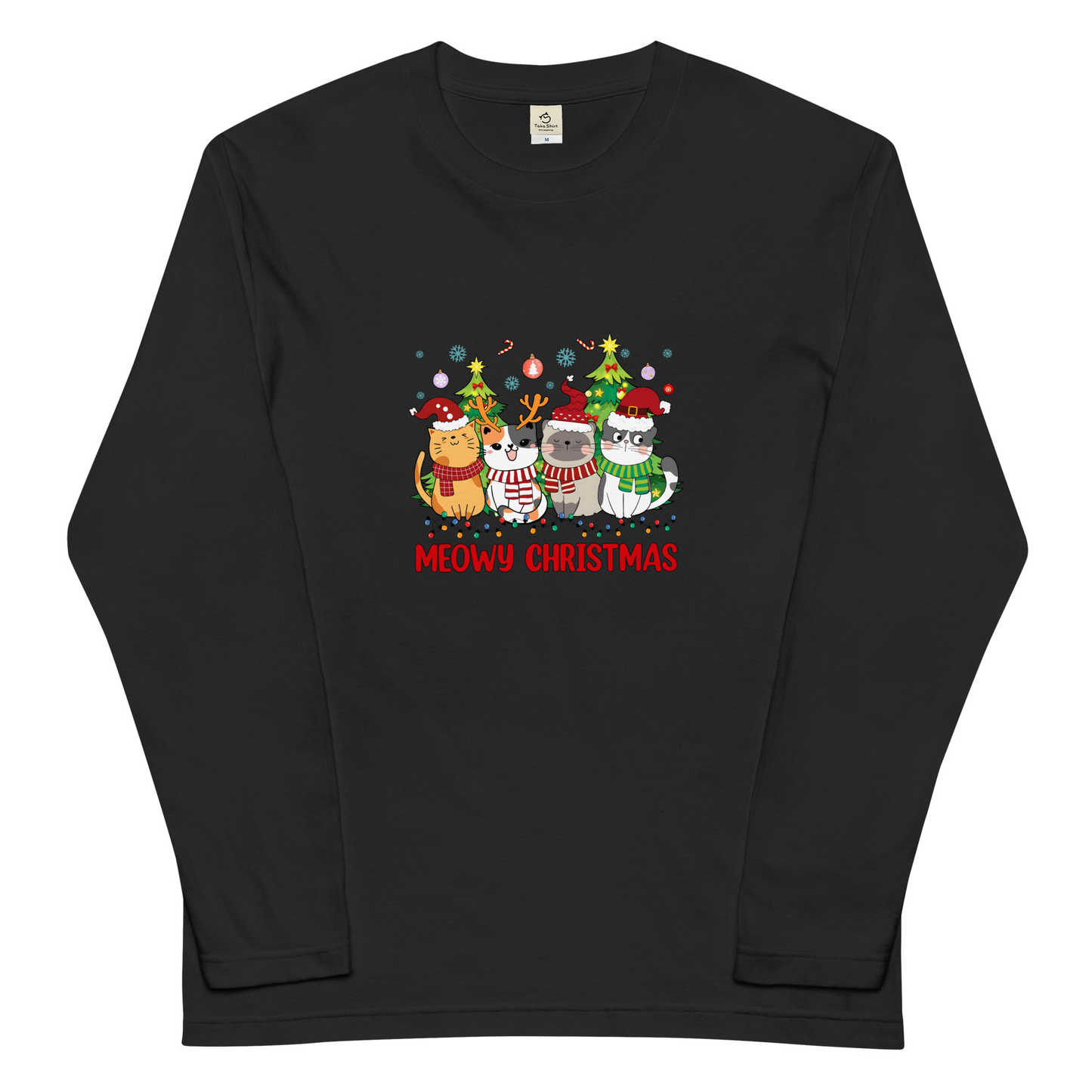 【クリスマス限定商品】猫 ロン t 猫 長袖 t シャツ ねこ 猫イラスト 猫クリスマス.