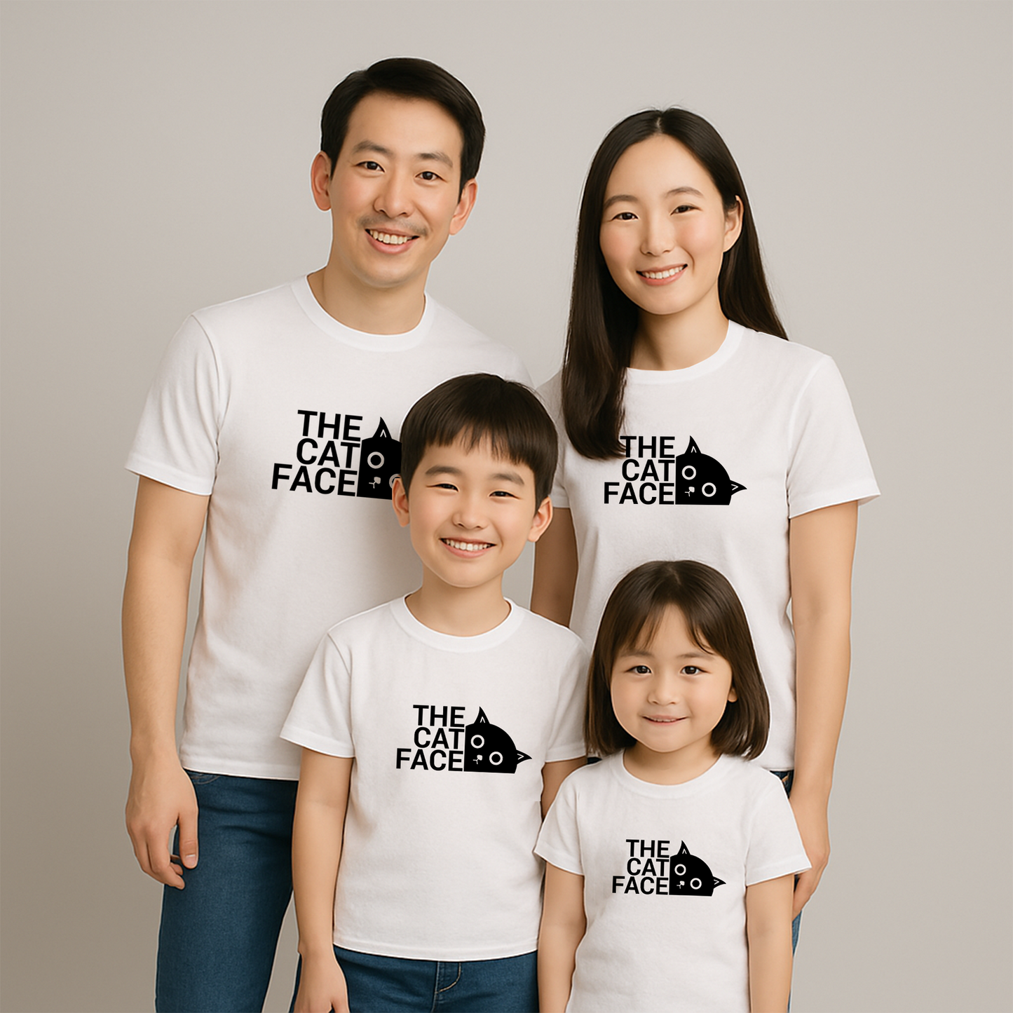 猫tシャツ ねこ 猫イラスト THE CAT FACE|アダルト&キッズサイズ