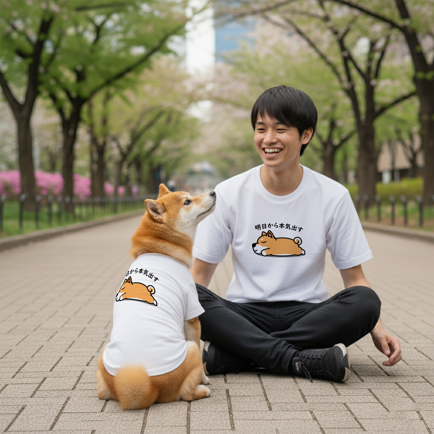 【猫/犬種選べる・名入れ可能】明日から本気だす 猫用Tシャツ 犬用Tシャツ 猫服 犬服|綿100%・小型~中型犬