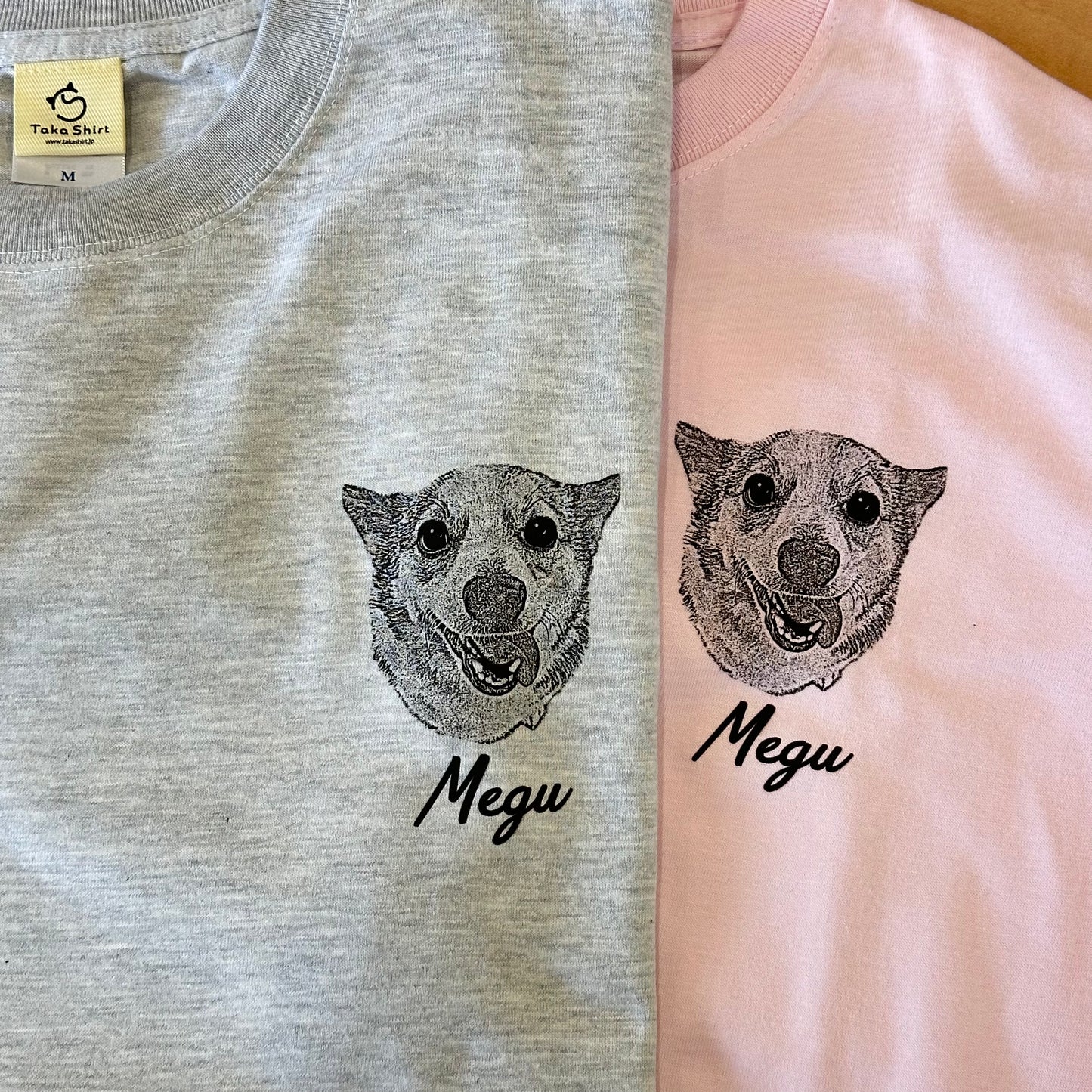 【名入れ&写真入れ】うちの子 オリジナTシャツ ル アート写真ビッグプリント お誕生日 クリスマス 母の日プレゼント ペット猫 犬 名入れ.