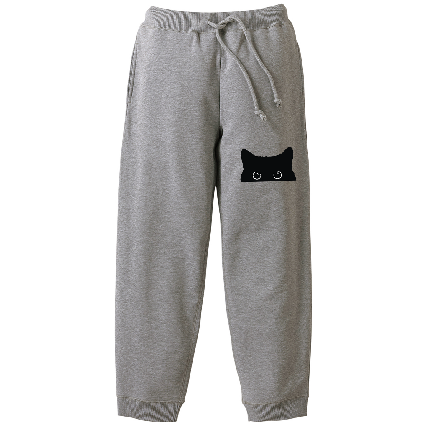 猫 スウェット パンツ ねこ かわいい 猫イラスト 可愛い黒い猫.