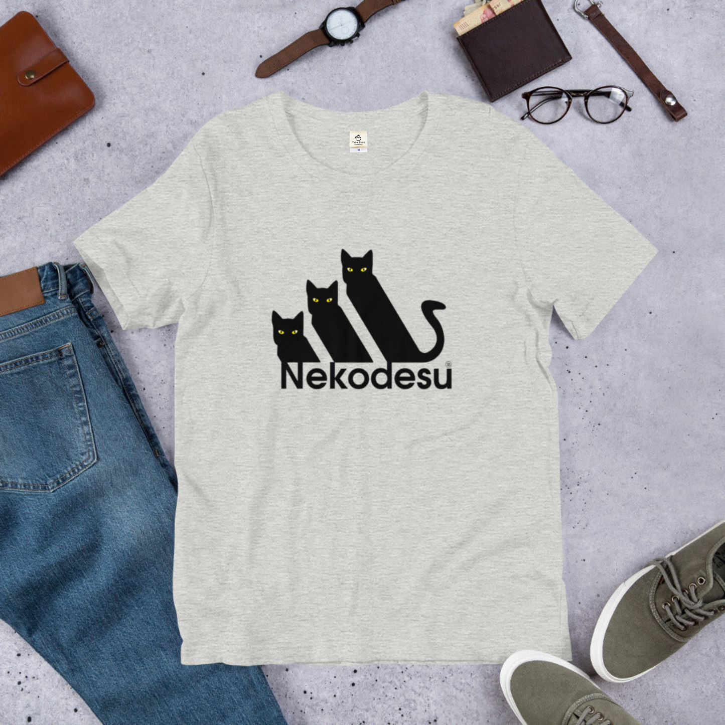 猫tシャツ ねこ 猫イラスト おもしろ tシャツ かわいい Nekodesu|アダルト&キッズサイズ
