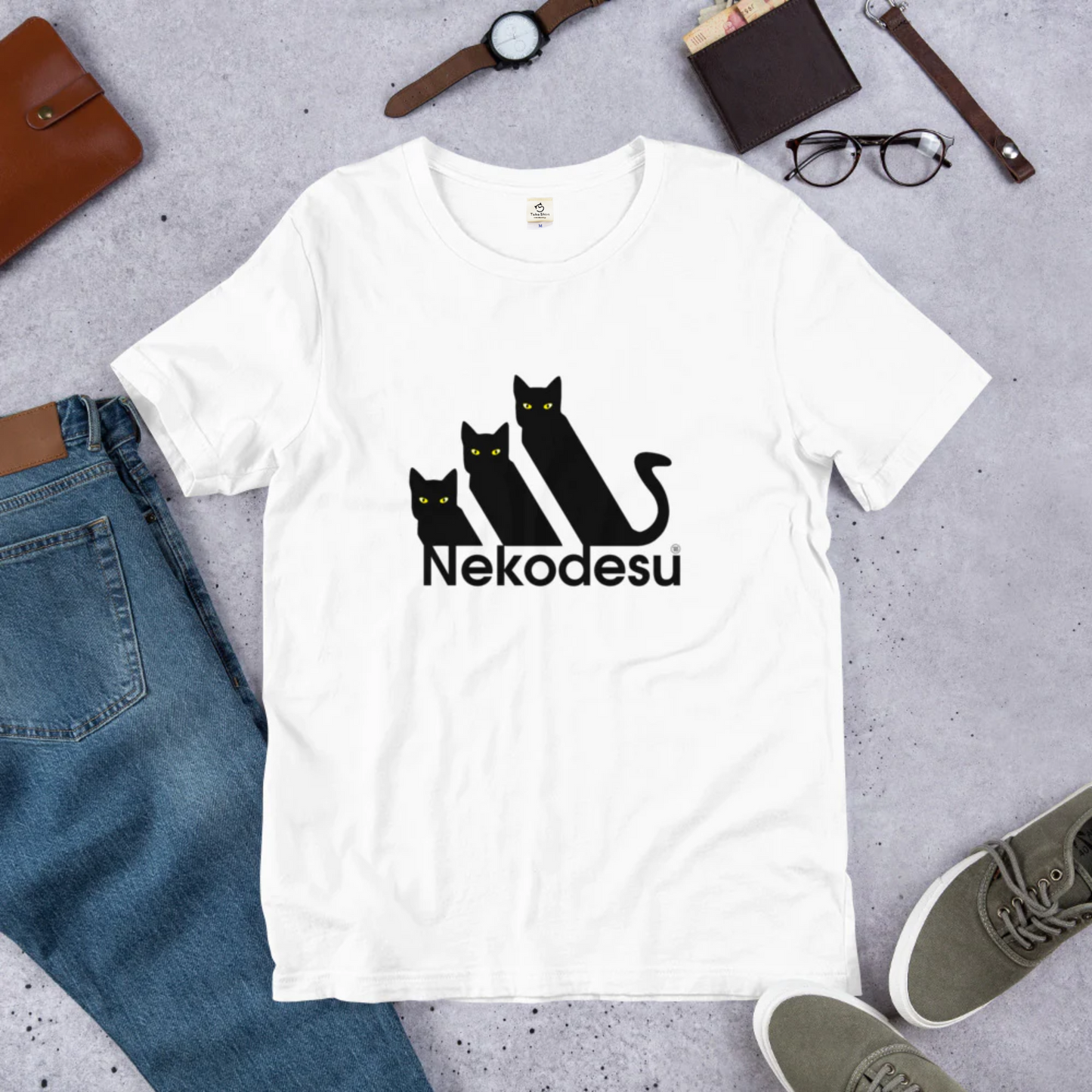 猫tシャツ ねこ 猫イラスト おもしろ tシャツ かわいい Nekodesu|アダルト&キッズサイズ