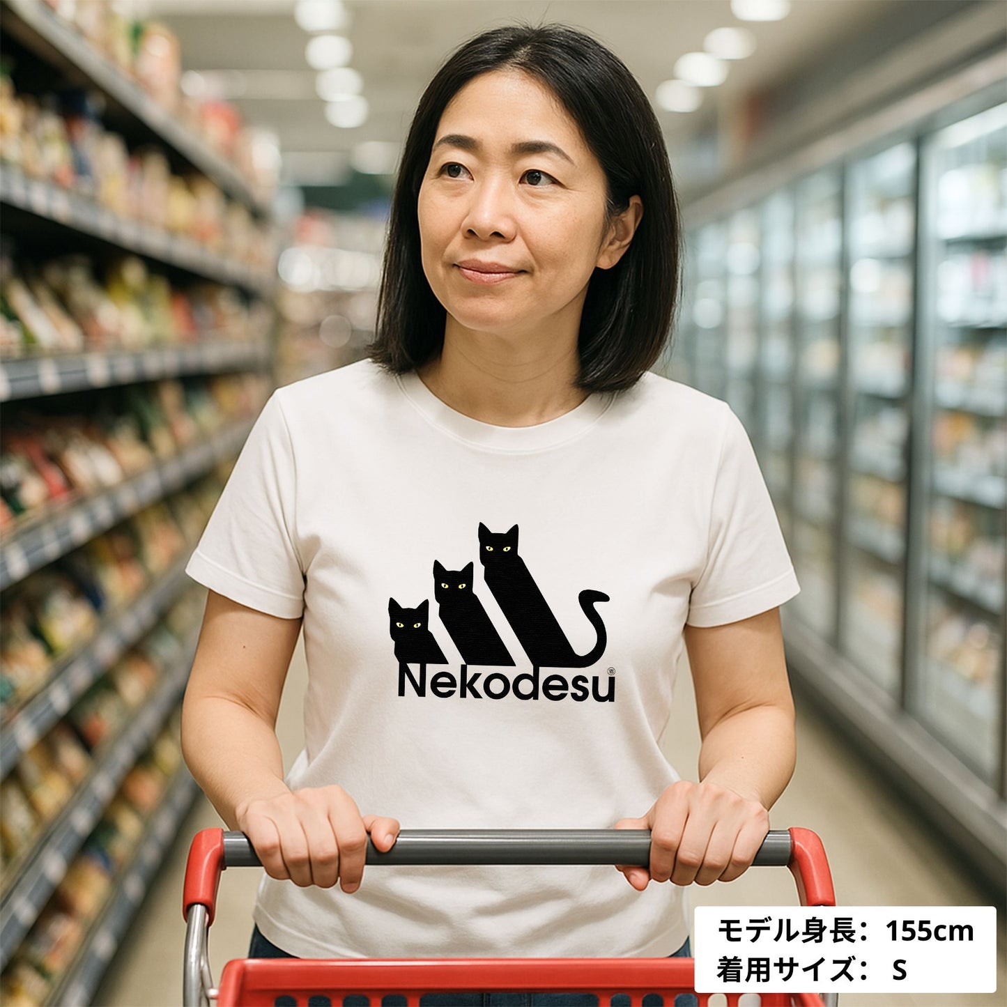 猫tシャツ ねこ 猫イラスト おもしろ tシャツ かわいい Nekodesu|アダルト&キッズサイズ