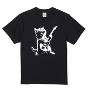 猫ロックギター 猫Tシャツ|音楽好きに人気