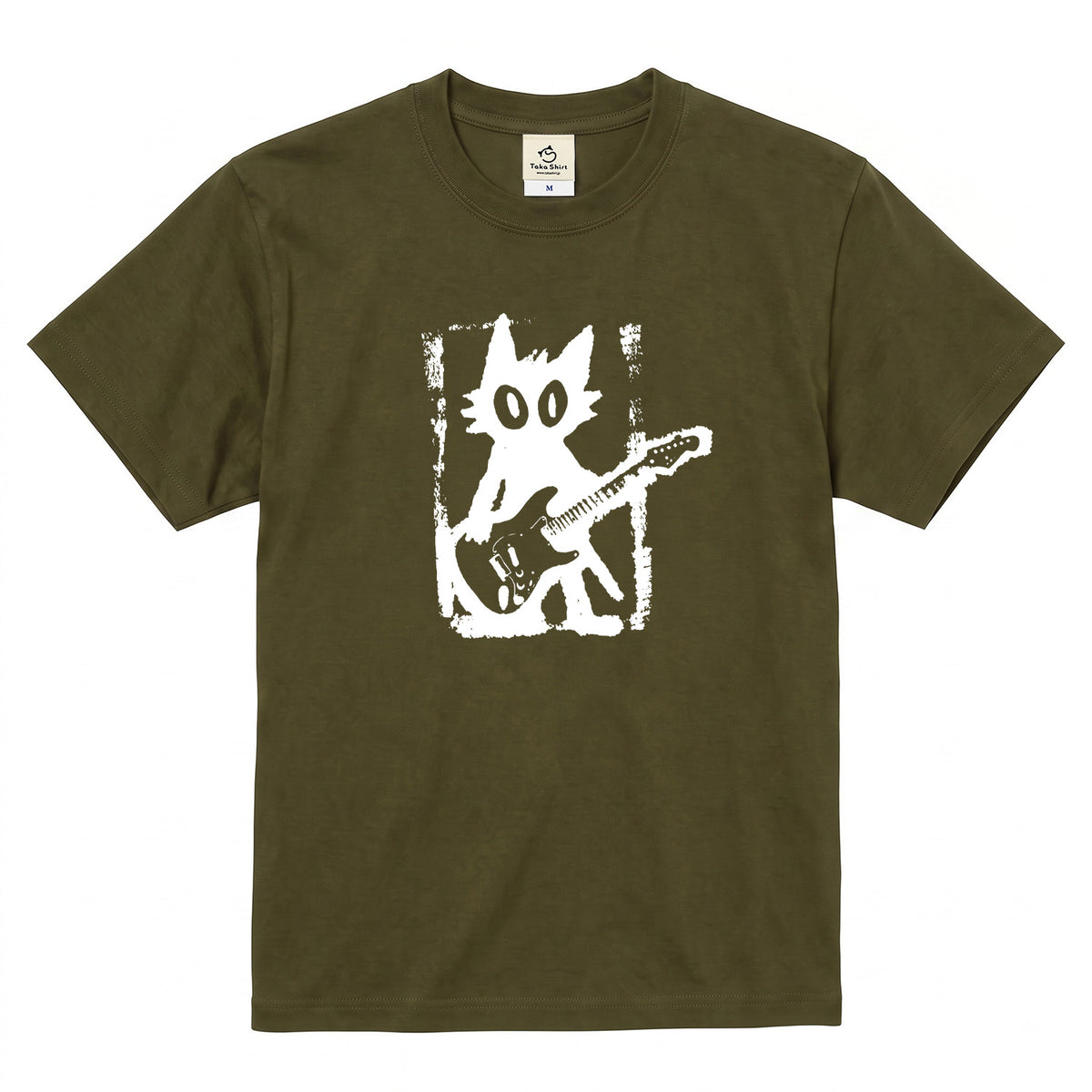 猫ギターロック Tシャツ | 音楽好きに人気
