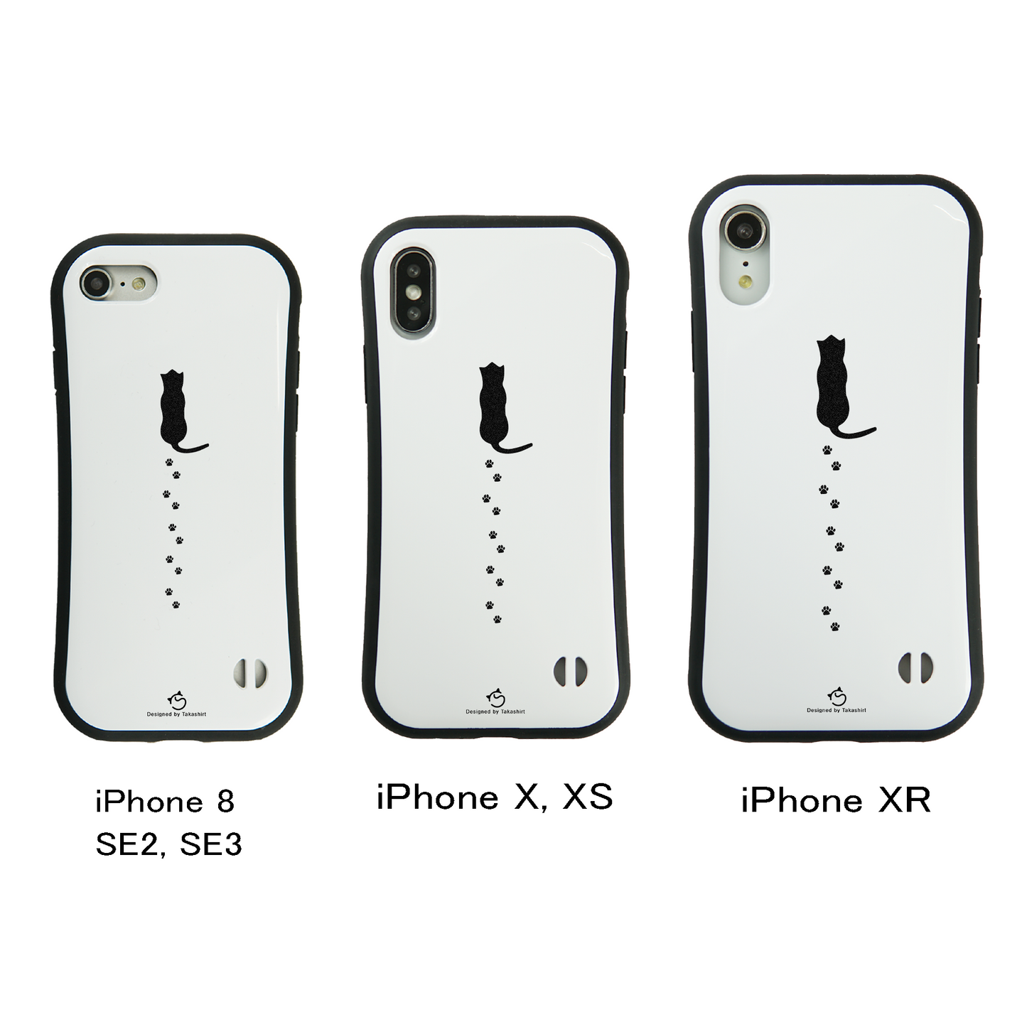 ケース ねこ 猫イラスト猫の足跡 スマホ ケース iPhone8, SE2, SE3 ~ ケース iPhone16シリーズ