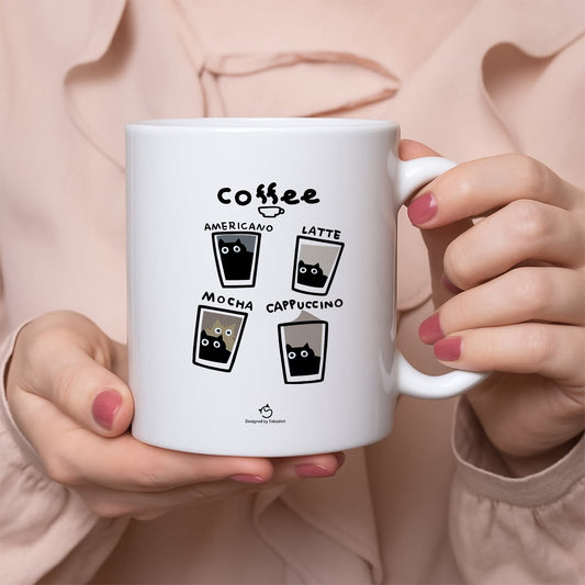 マグカップ 猫イラスト 猫コーヒー |猫好きにおすすめの面白い猫グッズ プレゼントにも最適