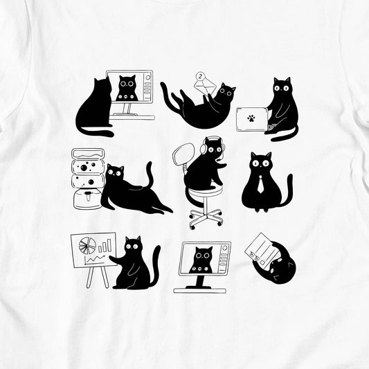 猫tシャツ ねこ 猫イラスト おもしろ tシャツ かわいい サラリーにゃん サラリーネコ|アダルト&キッズサイズ.