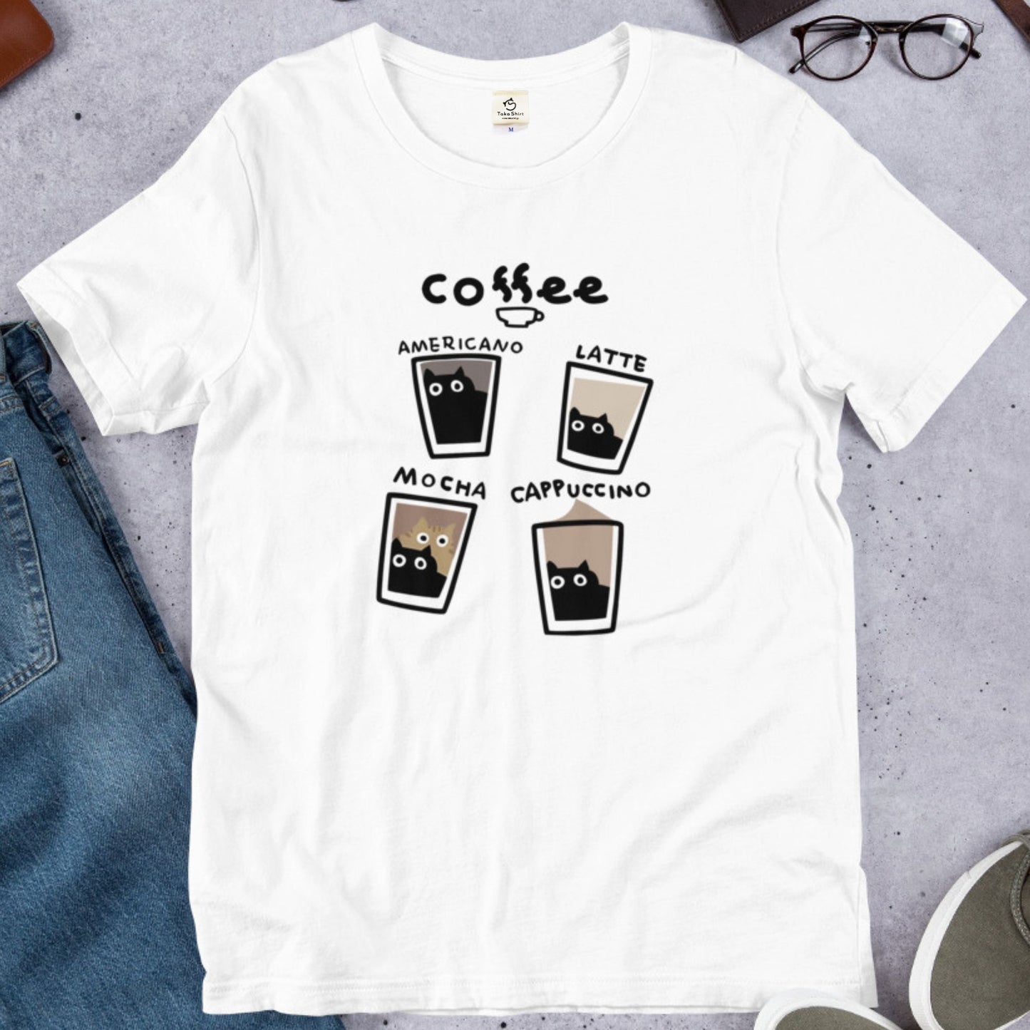 猫tシャツ ねこ 猫イラスト 猫カフェ|アダルト&キッズサイズ.