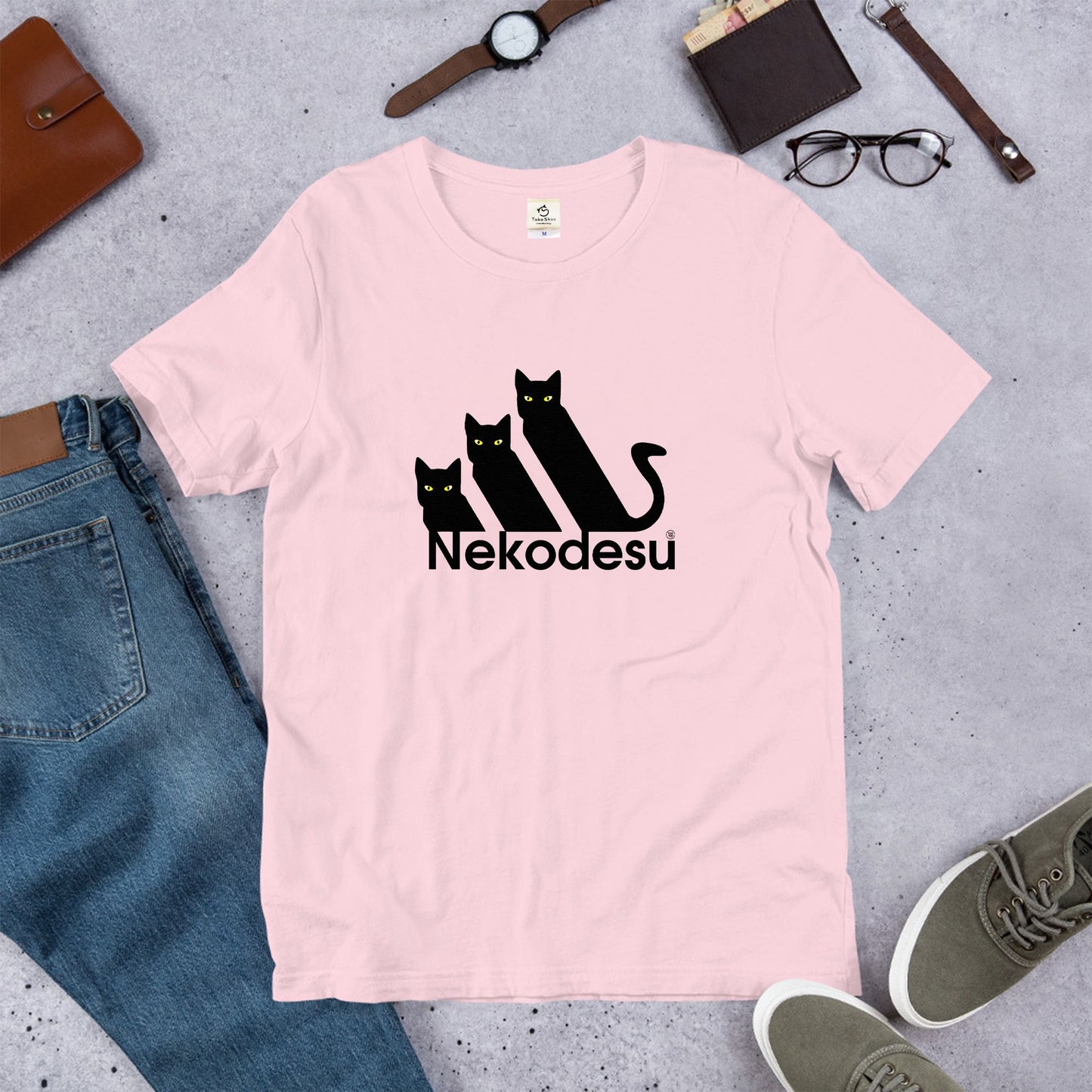 猫tシャツ ねこ 猫イラスト おもしろ tシャツ かわいい Nekodesu|アダルト&キッズサイズ