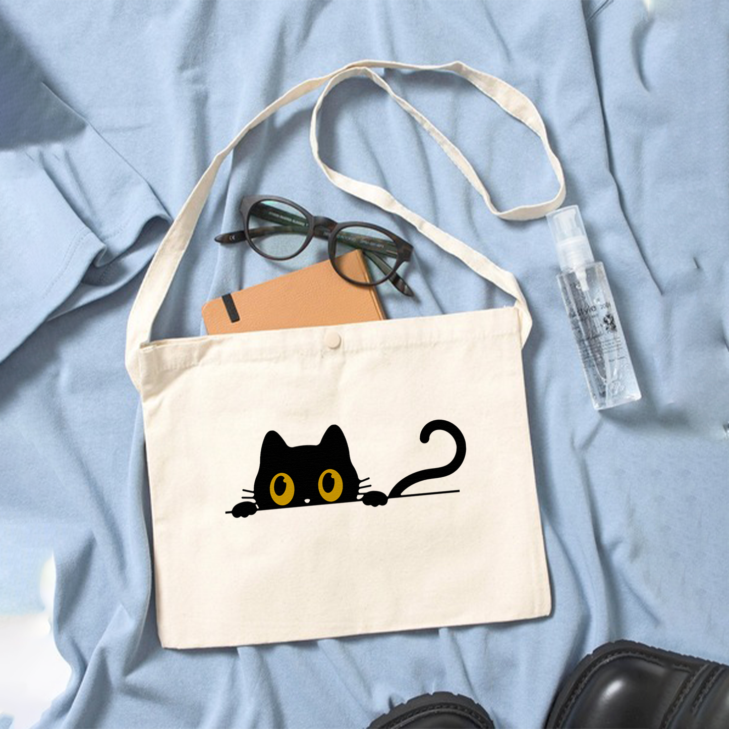猫イラスト レギュラー キャンバス サコッシュ 可愛い猫 ?