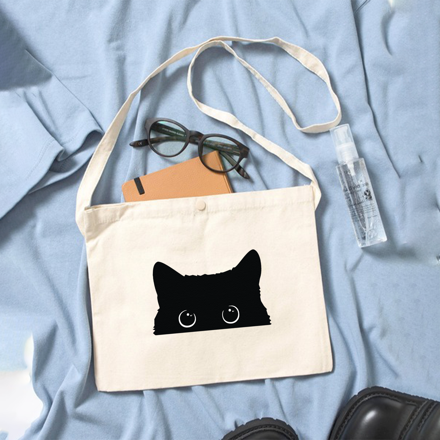 猫イラスト レギュラー キャンバス サコッシュ
