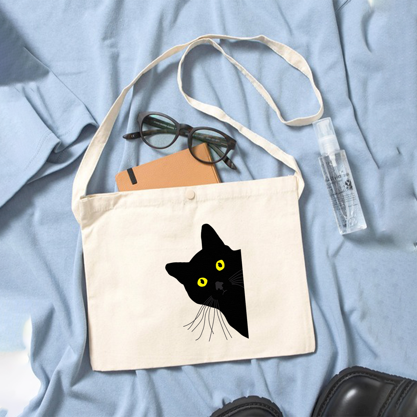 猫イラスト レギュラー キャンバス サコッシュ