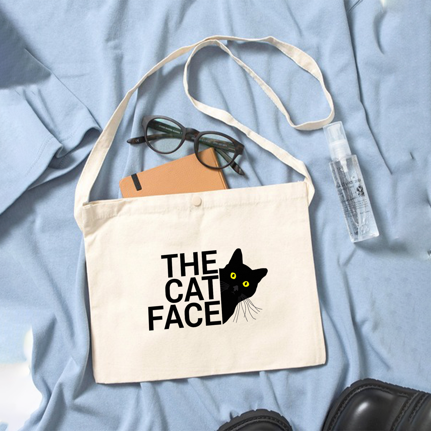 猫イラスト レギュラー キャンバス サコッシュ The Cat Face