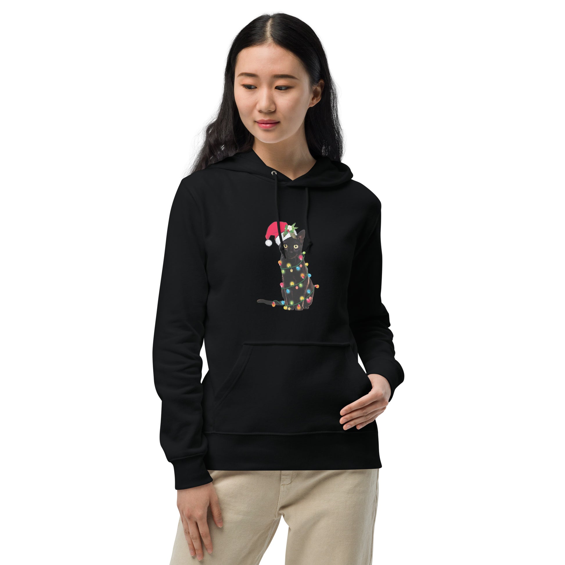 【クリスマス限定商品】猫 パーカー ねこ かわいい 猫イラスト 猫クリスマス.