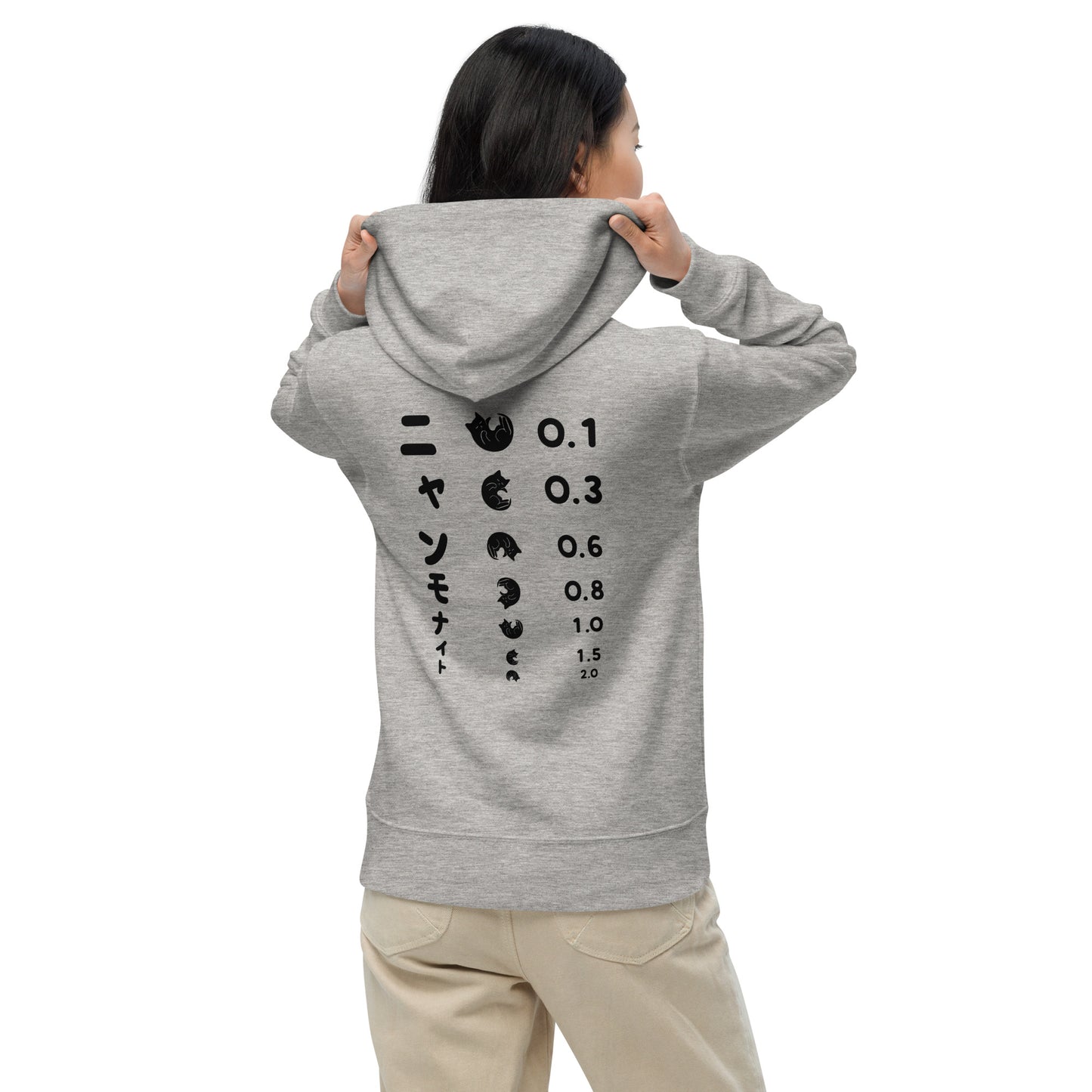 猫 パーカー ねこ かわいい 猫イラスト THE CAT FACE 2 & ニャンモナイト| フロント&バックプリント.