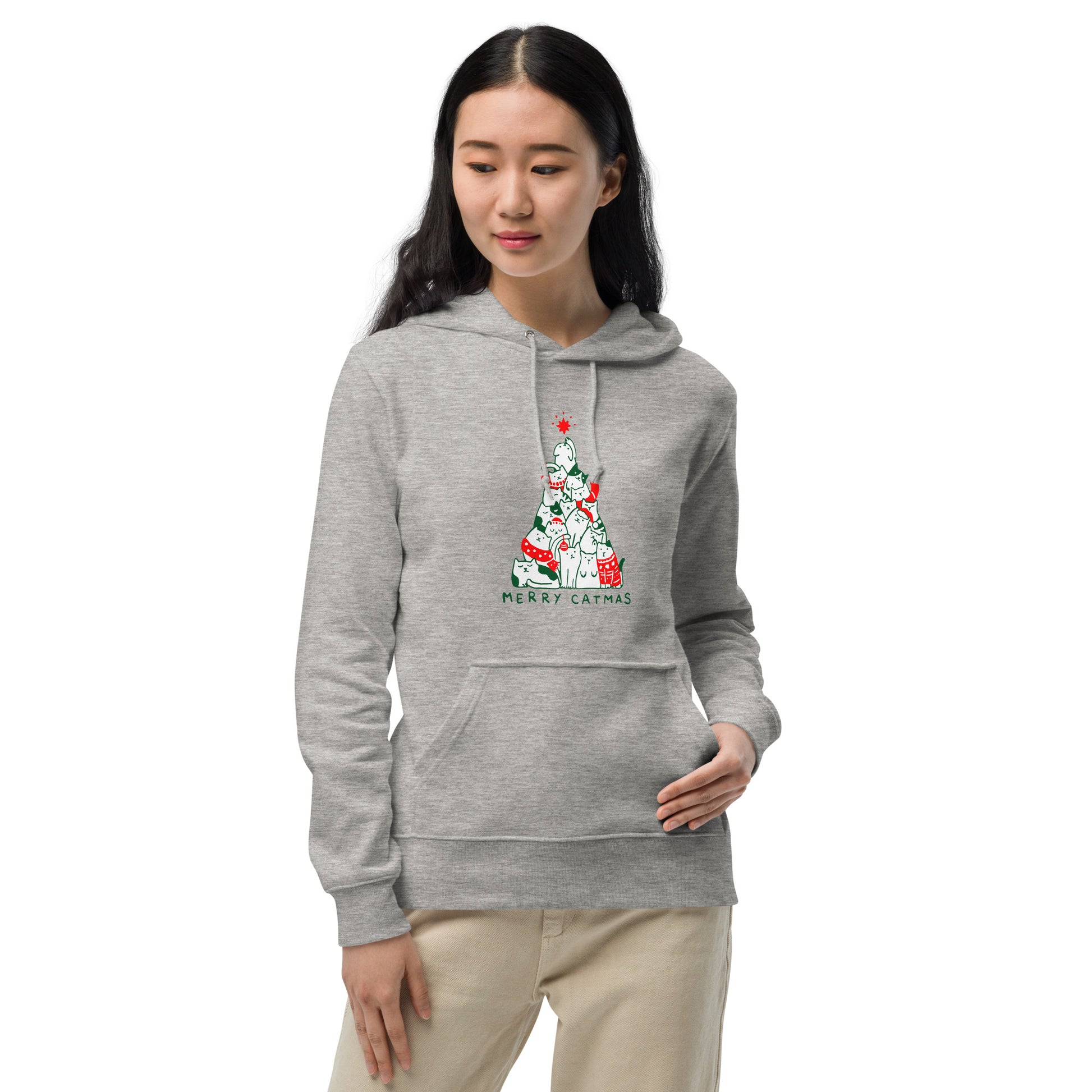 【クリスマス限定商品】猫 パーカー ねこ かわいい 猫イラスト 猫クリスマス.