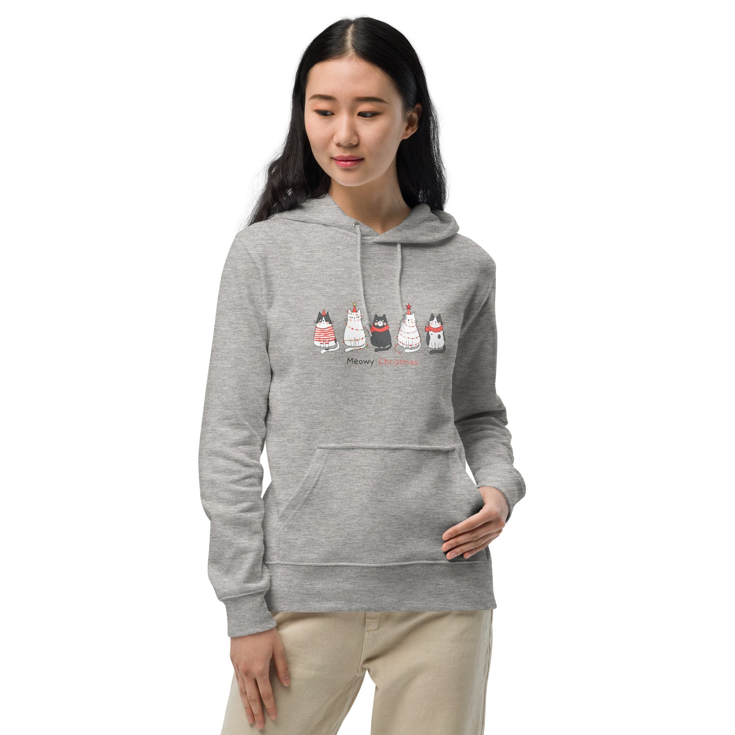 【クリスマス限定商品】猫 パーカー ねこ かわいい 猫イラスト 猫クリスマス.