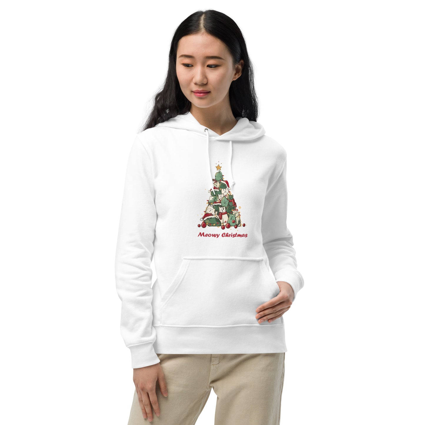 【クリスマス限定商品】猫 パーカー ねこ かわいい 猫イラスト 猫クリスマス.