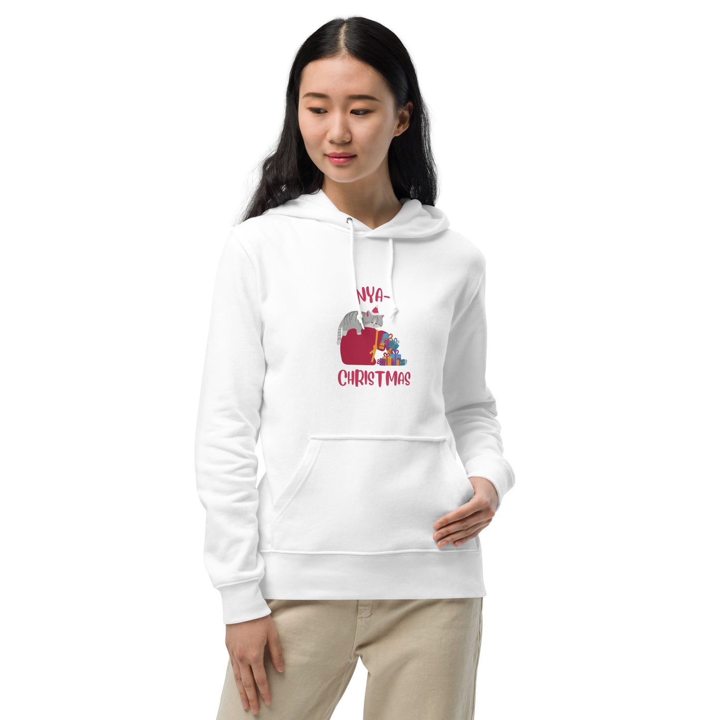 【クリスマス限定商品】猫 パーカー ねこ かわいい 猫イラスト 猫クリスマス.