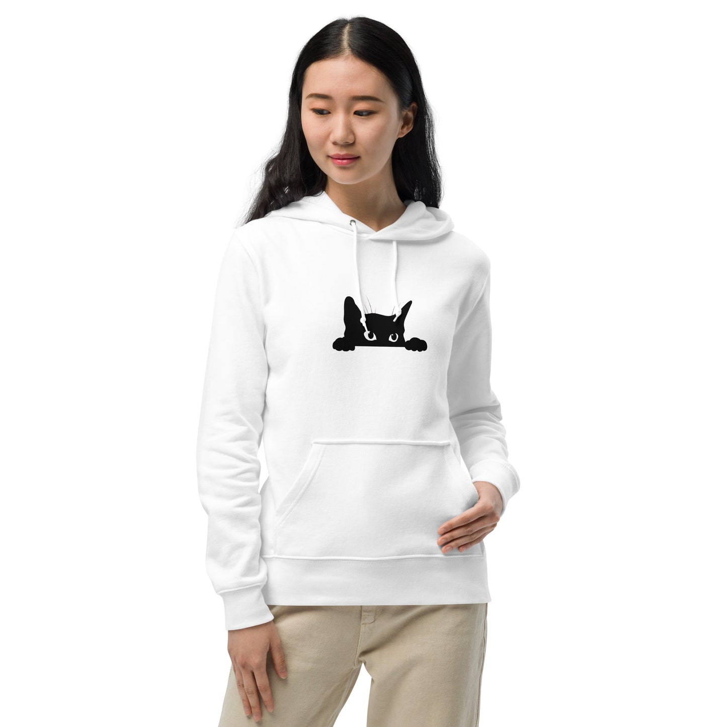 猫 パーカー ねこ かわいい 可愛い猫イラスト黒猫.