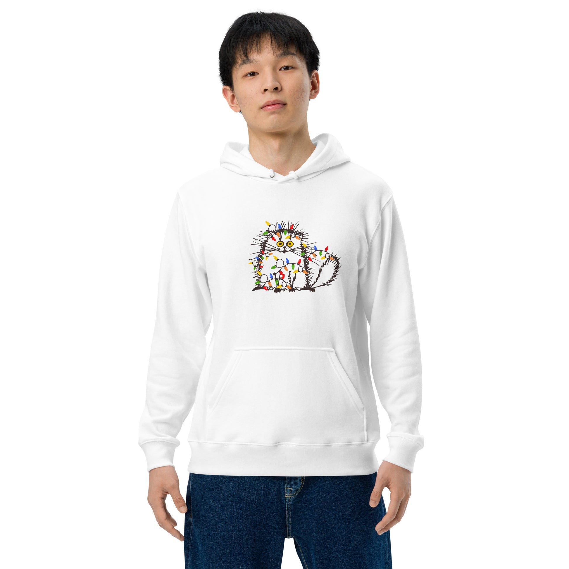 【クリスマス限定商品】猫 パーカー ねこ かわいい 猫イラスト 猫クリスマス.