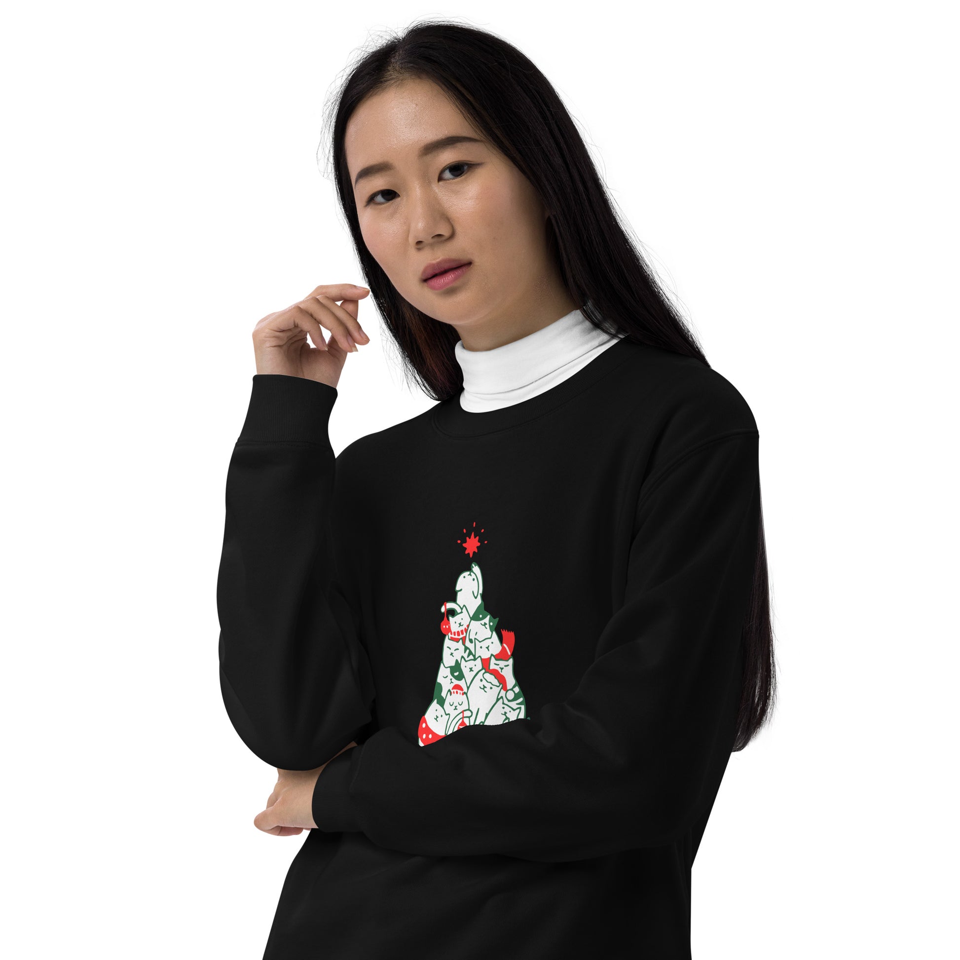 【クリスマス限定商品】猫 トレーナー ねこ かわいい 猫イラスト 猫クリスマス.