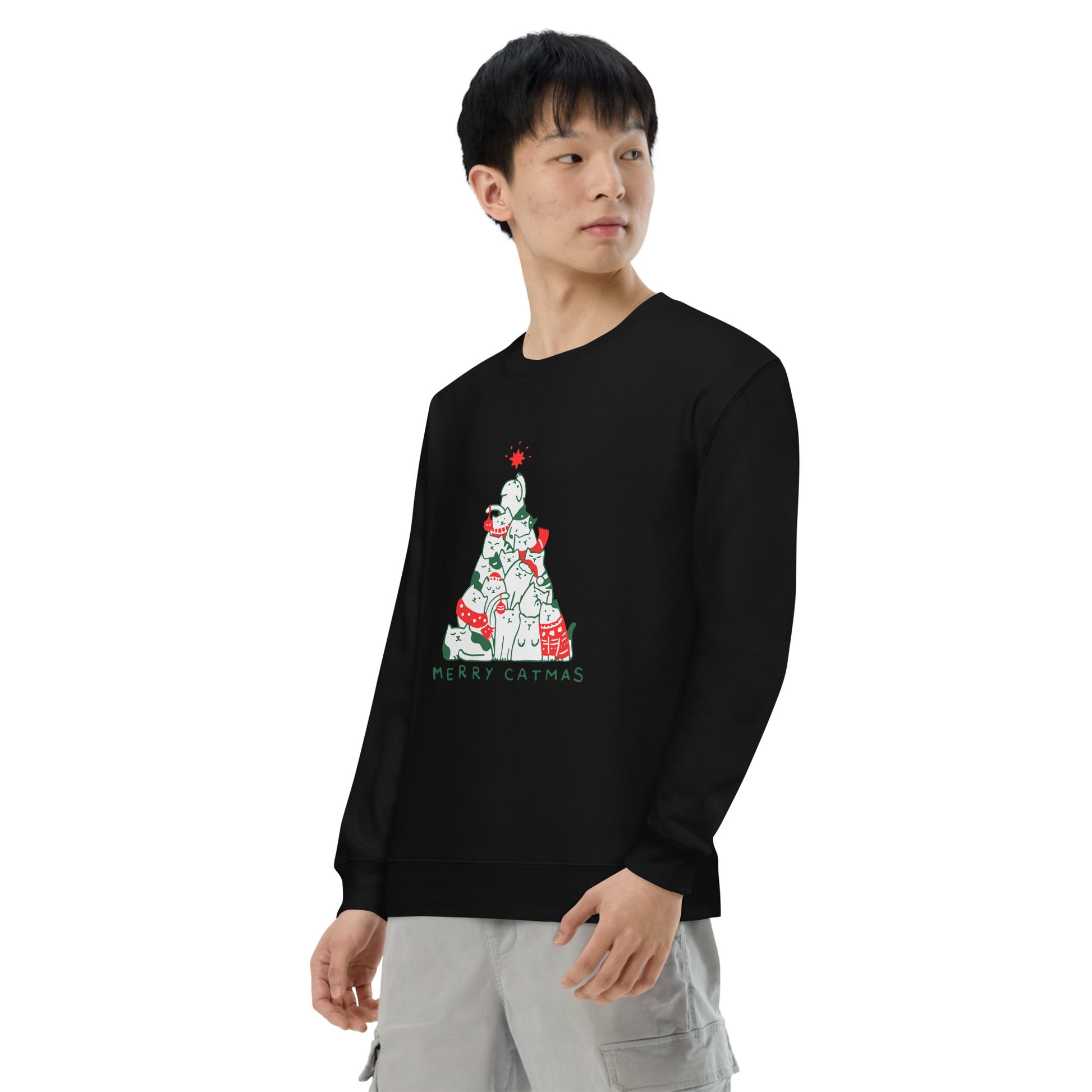 【クリスマス限定商品】猫 トレーナー ねこ かわいい 猫イラスト 猫クリスマス.