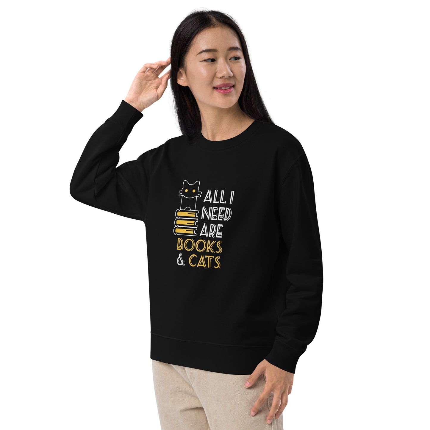 猫 トレーナー ねこ かわいいAll I Need Are Books And Cats|アダルト&キッズサイズ.