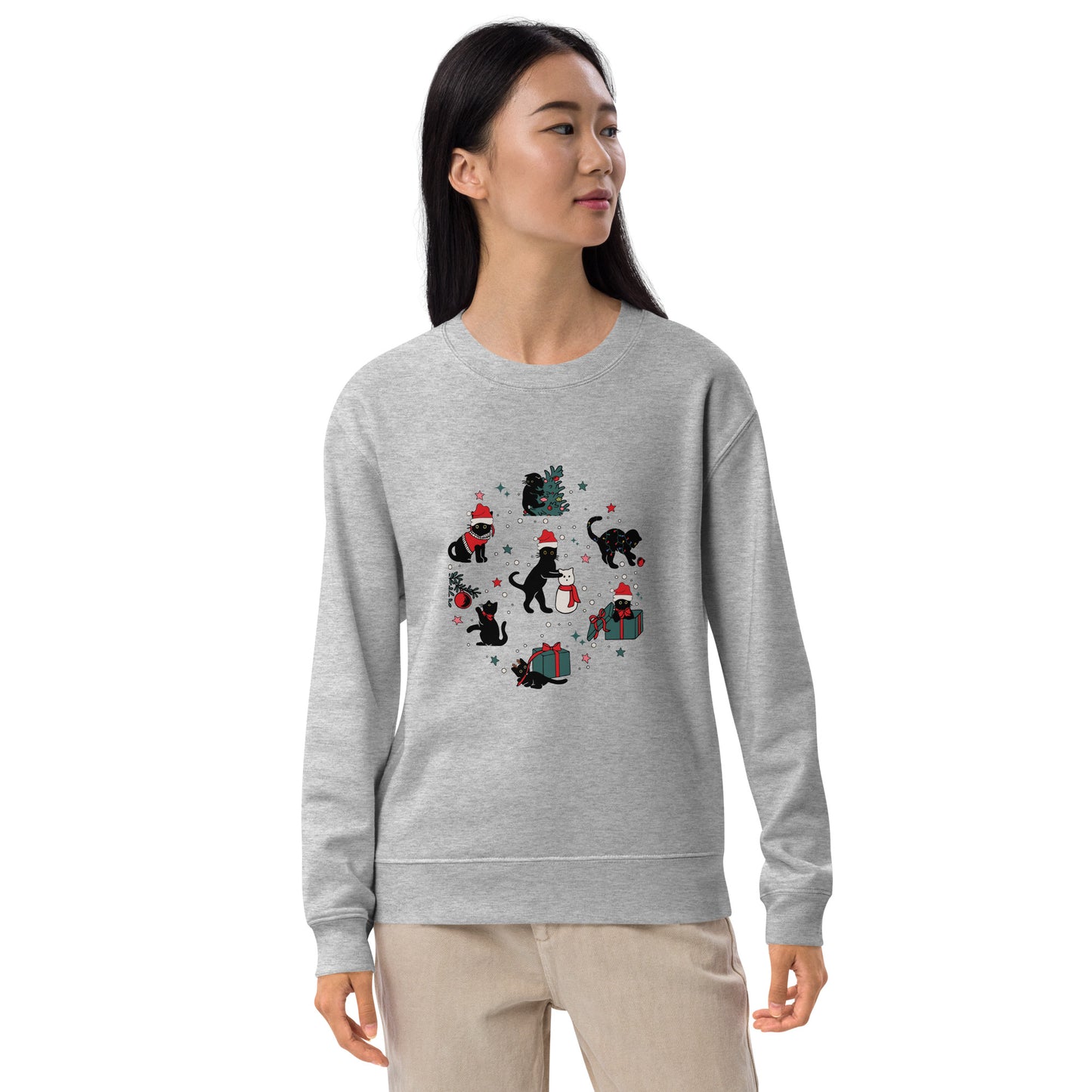 【クリスマス限定商品】猫 トレーナー ねこ かわいい 猫イラスト 猫クリスマス.