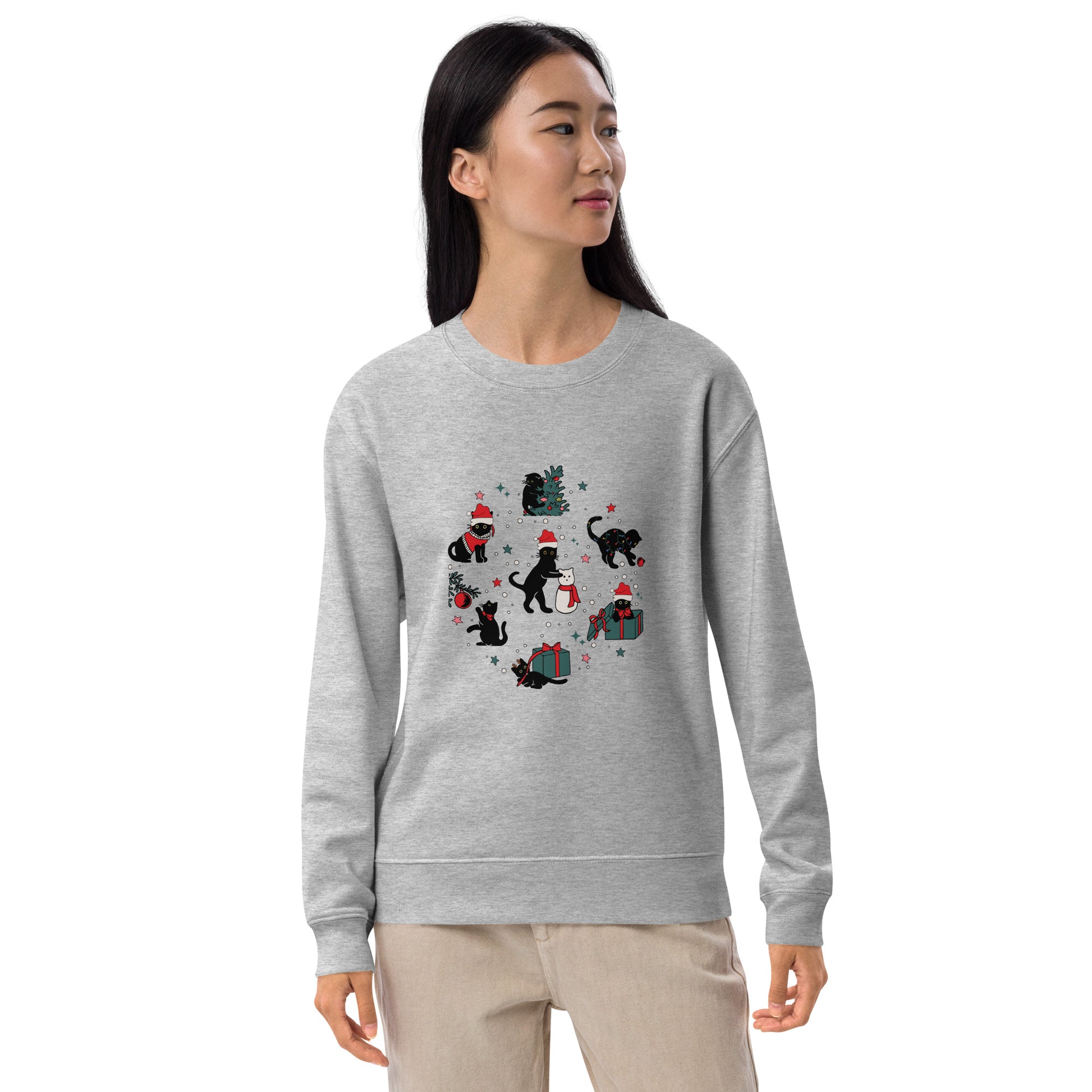 【クリスマス限定商品】猫 トレーナー ねこ かわいい 猫イラスト 猫クリスマス.