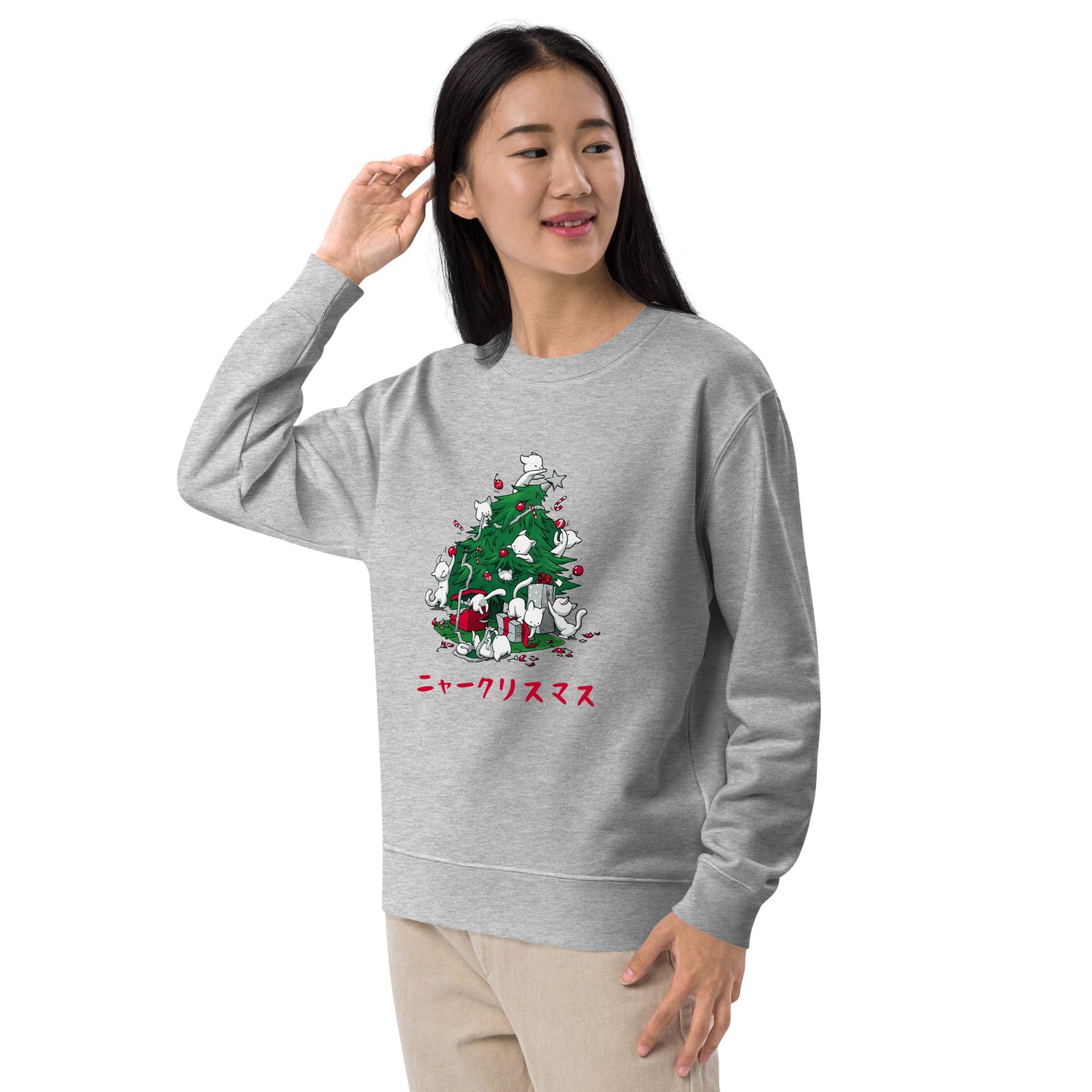 【クリスマス限定商品】猫 トレーナー ねこ かわいい 猫イラスト 猫クリスマス.