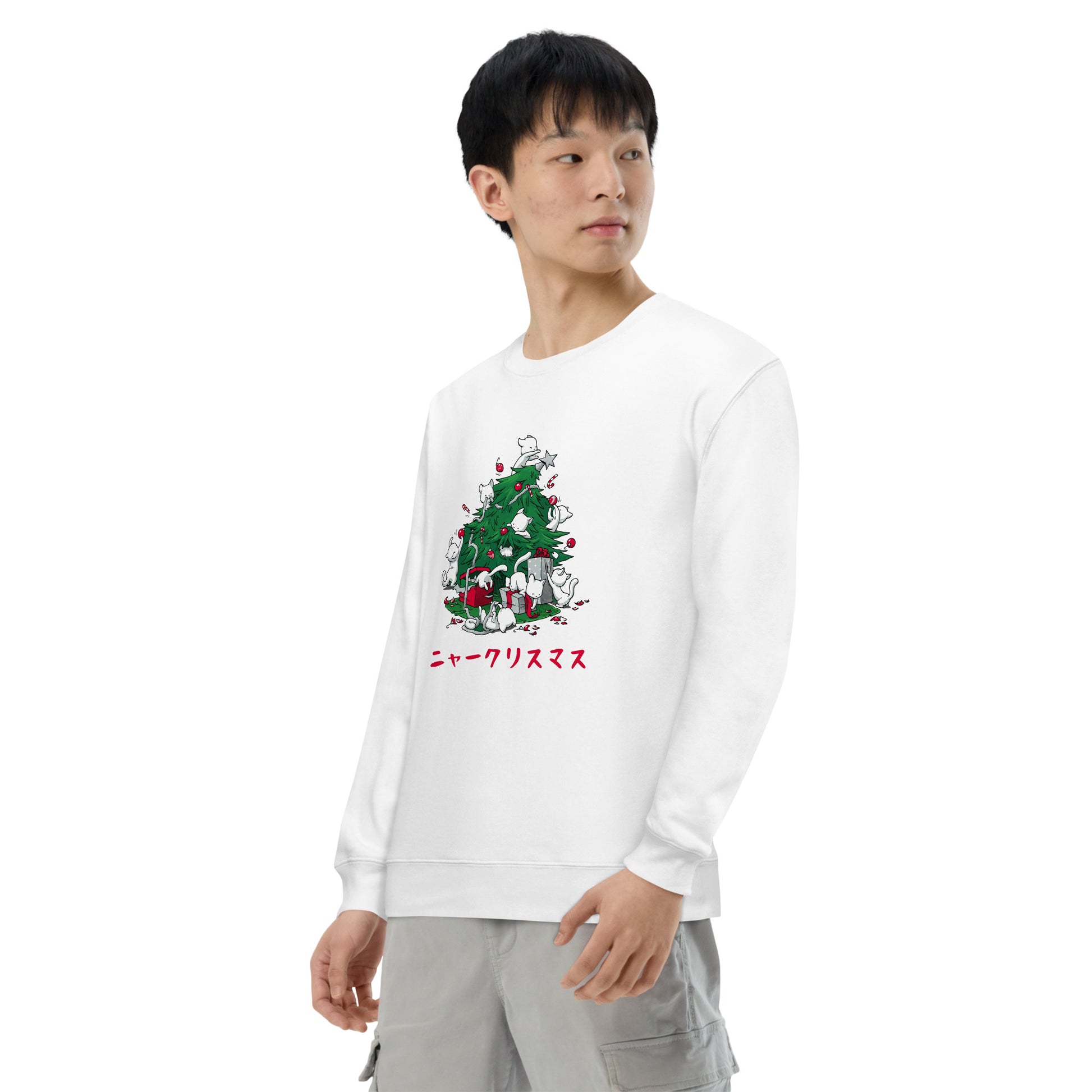 【クリスマス限定商品】猫 トレーナー ねこ かわいい 猫イラスト 猫クリスマス.