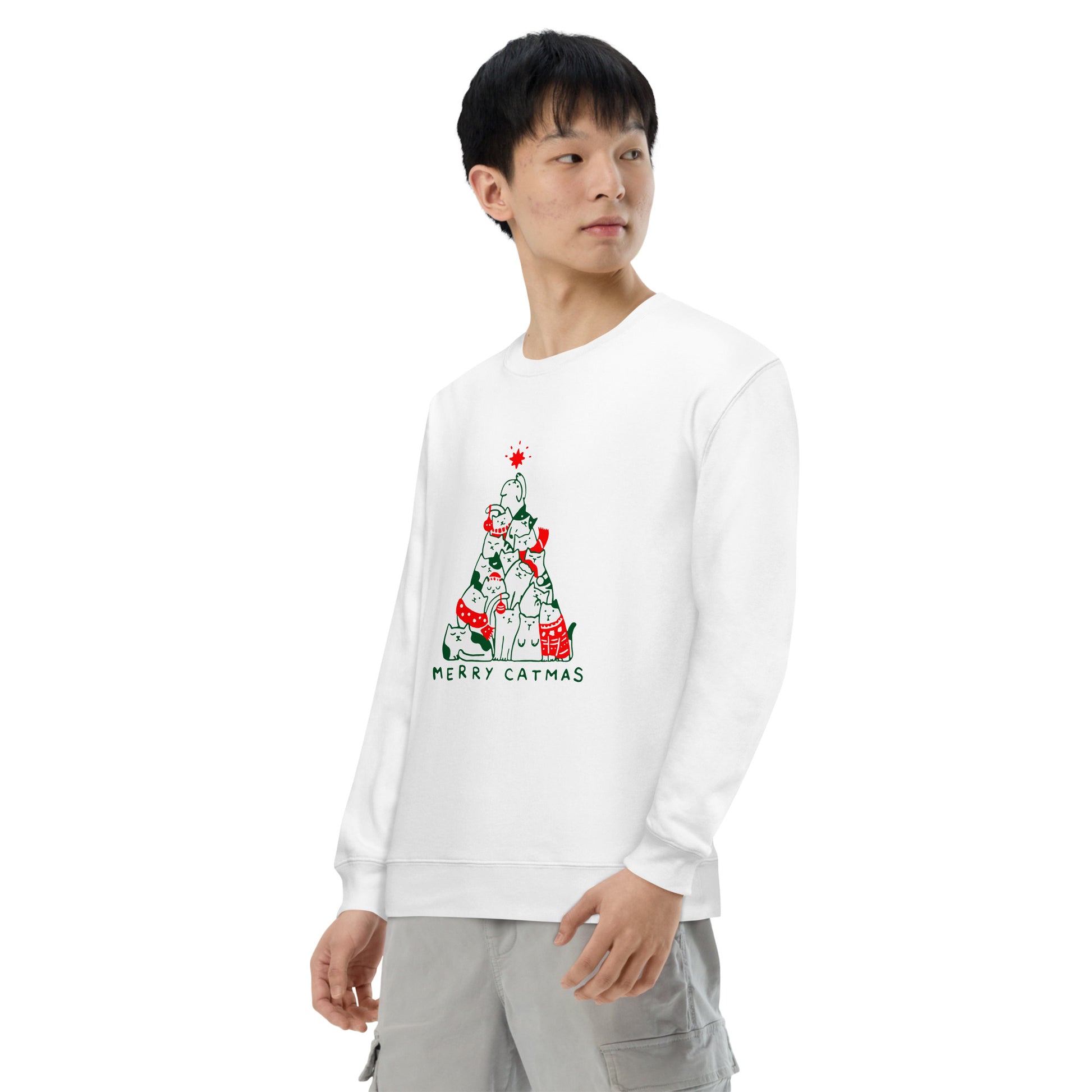 【クリスマス限定商品】猫 トレーナー ねこ かわいい 猫イラスト 猫クリスマス.