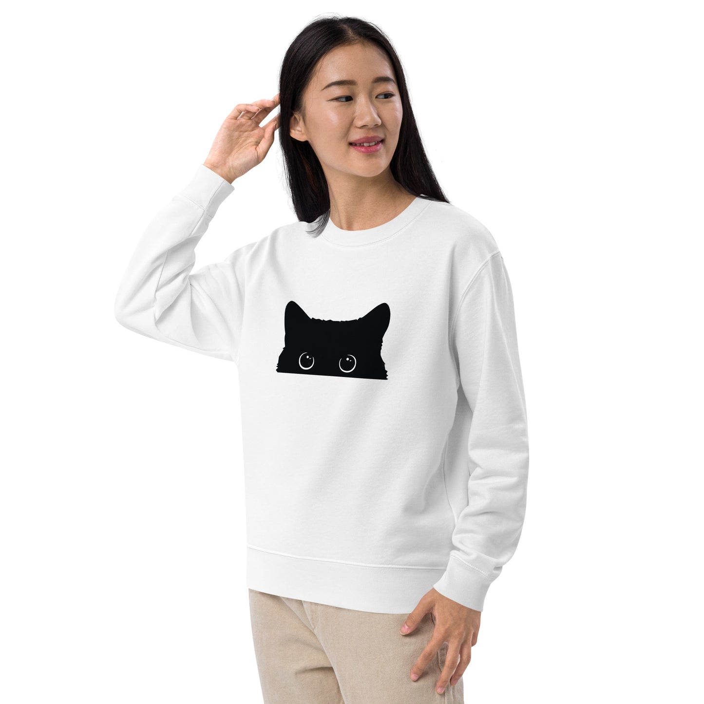猫 トレーナー ねこ かわいい 猫イラスト 可愛い黒い猫.